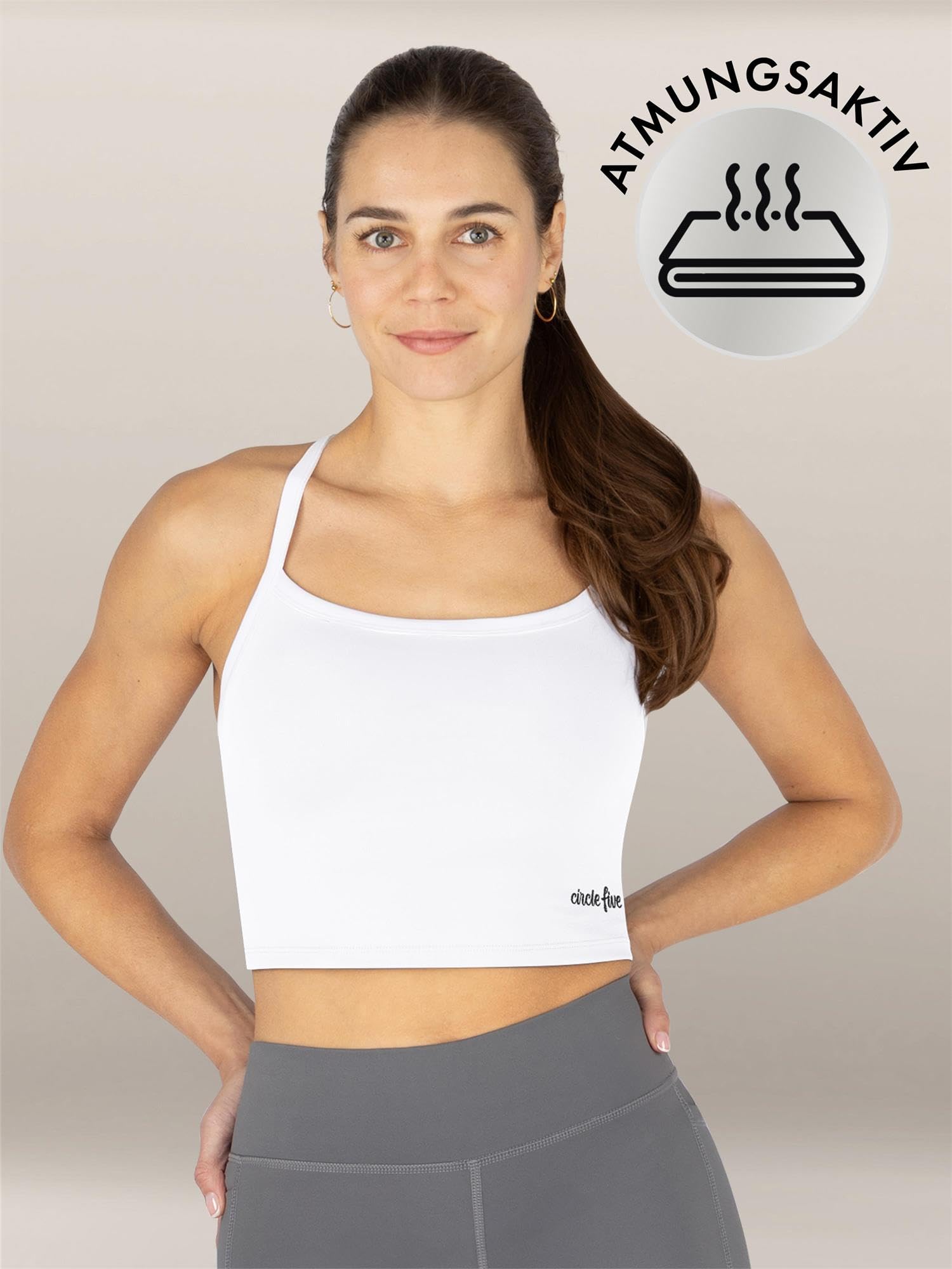 normani Damen Sport Set 2-teilig – High Waist Leggings mit Handytaschen & Sporttop mit integriertem BH – Leichte Stützkraft, Blickdicht & atmungsaktiv für Fitness, Yoga & Training