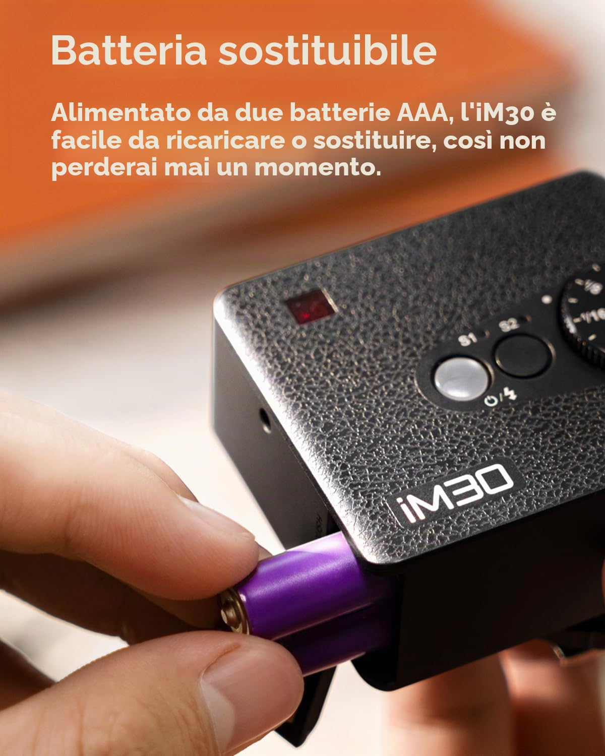 Godox iM30 Flash Tascabile per Fotocamera, Controllo Ottico S1/S2, Temperatura Colore 6500 K ± 200 K, 7 Livelli di Potenza (1/64~1/1), Numero Guida 15 (ISO 100, Metro)