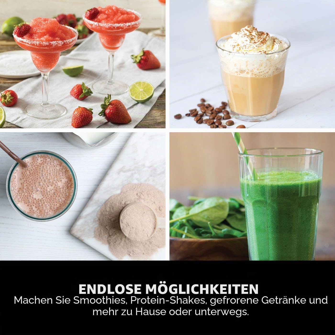 Ninja Blast BC151UKEM Tragbarer Mixer, 530 ml, auslaufsicherer Deckel und Trinkauslauf, leistungsstarker kabelloser Mini-Mixer, wiederaufladbar, tragbare Smoothies, Protein-Shakes, mischt Eis und