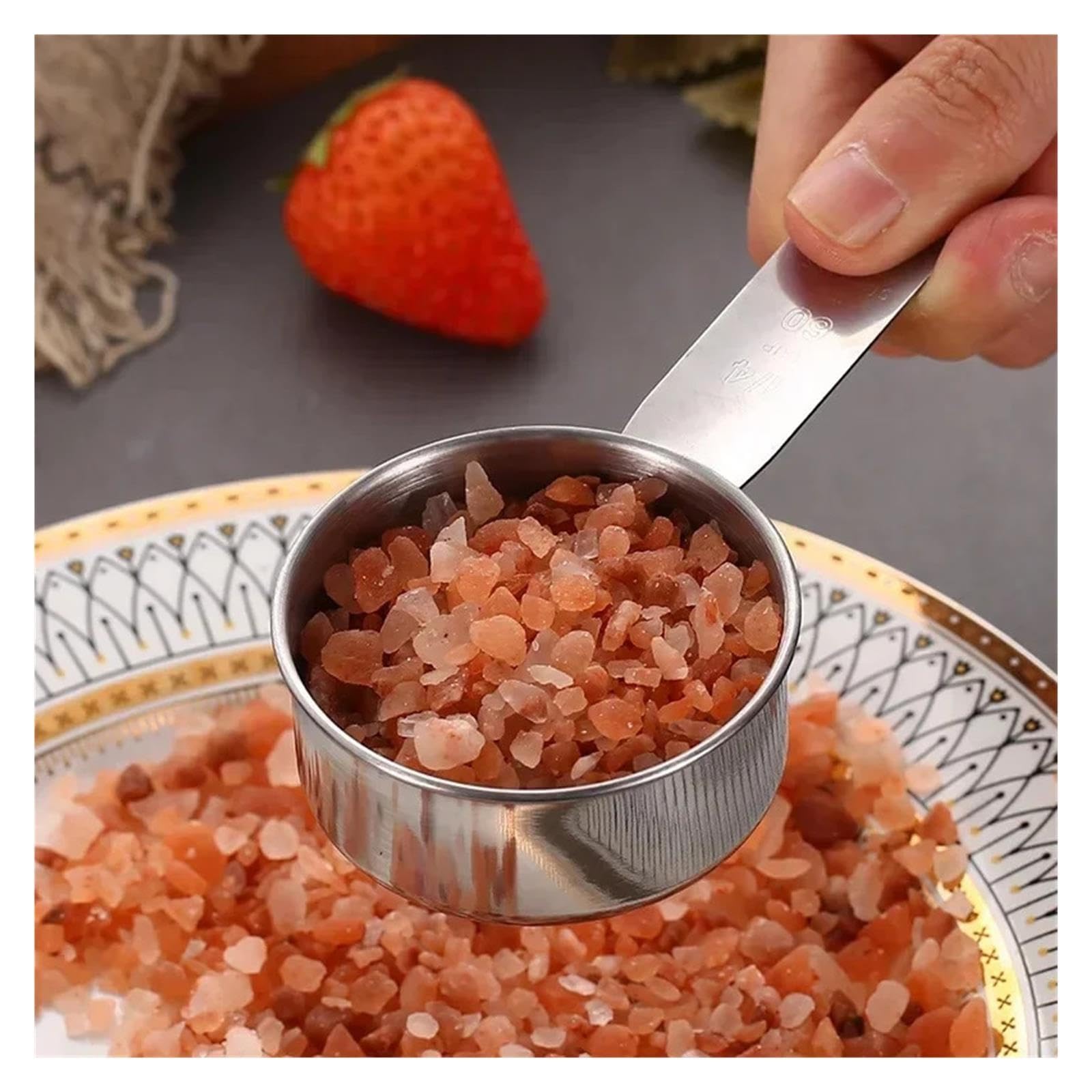 Juego apilable de cucharas medidoras de acero inox para hornear | Escala clara; cucharas profundas y alargadas para café y especias(10PCS Set)