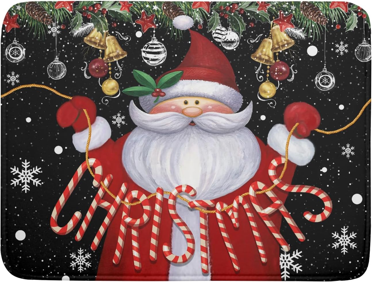 Tapete absorbente para secar platos, tapete de platos de Navidad de Papá Noel para encimeras de cocina, 18 x 24 pulgadas, escurridor de platos de