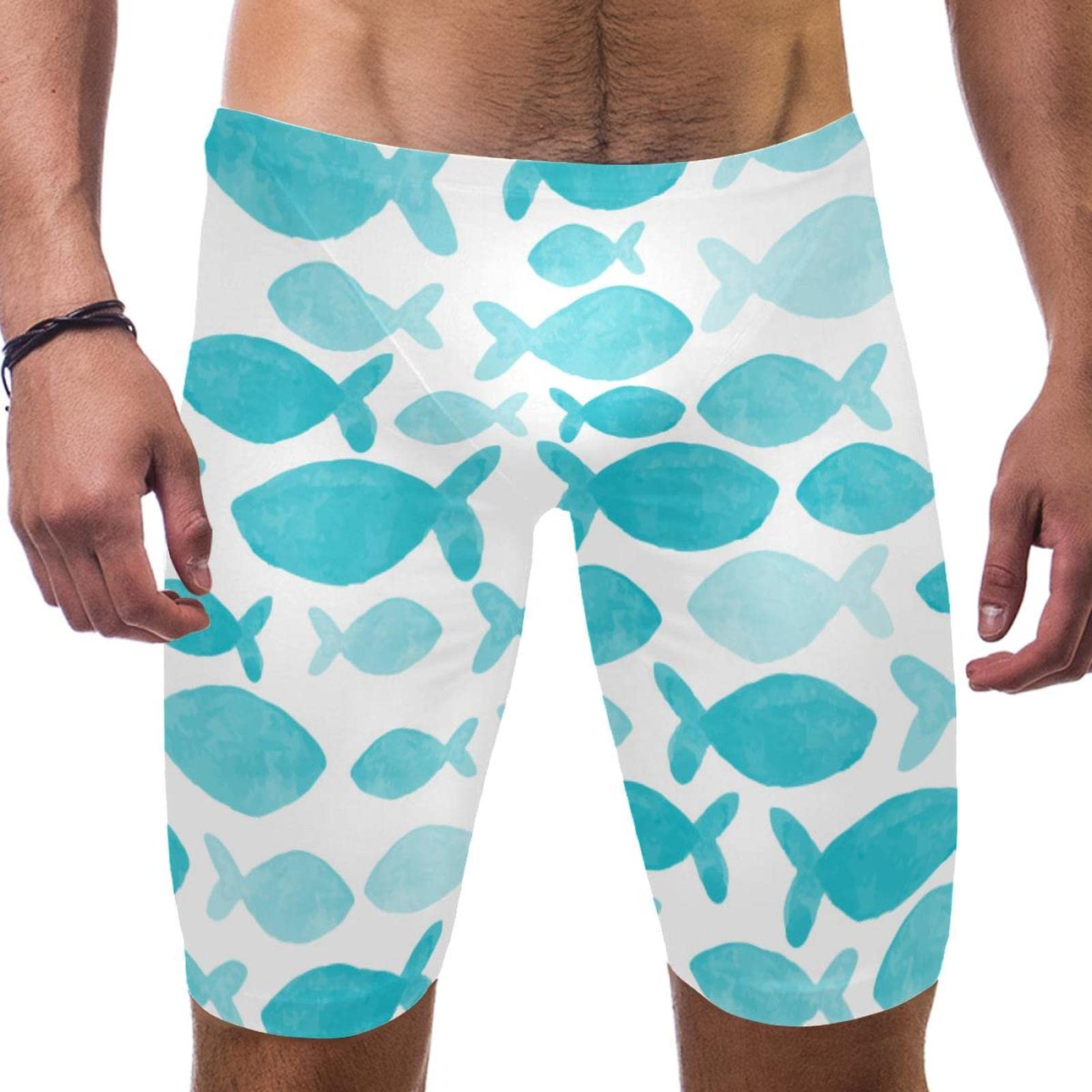 Jammers de nado racing con estampado de pescado multicolor talla L 7