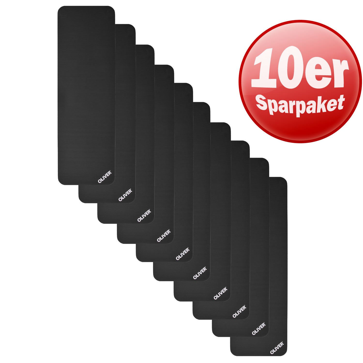 Oliver Gymnastikmatte 180+ (extra dick) Schwarz 10er Set Gymnastik Fitnessstudio