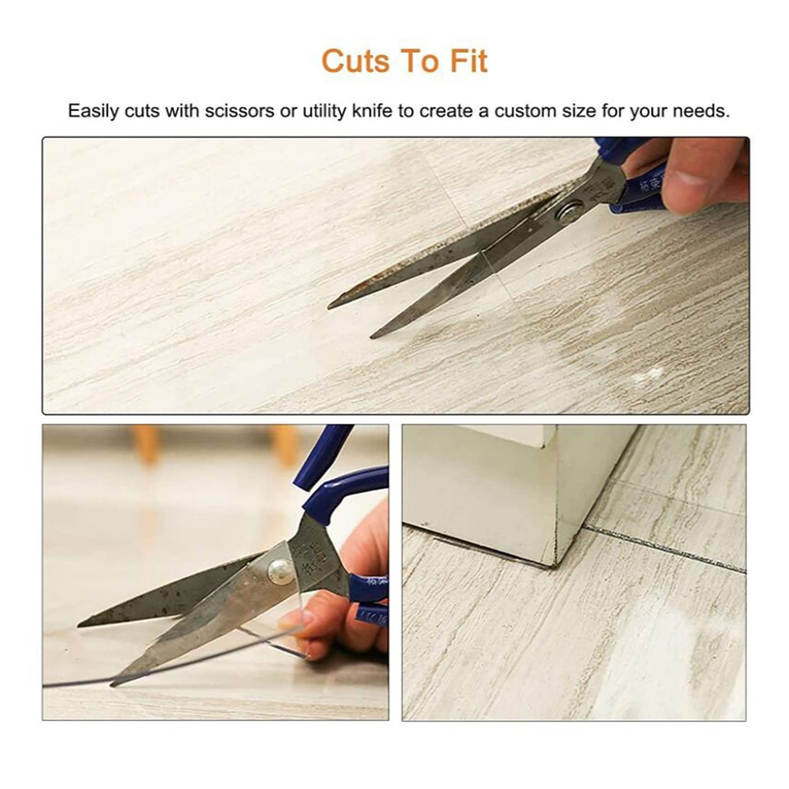 Tapis de sol en PVC transparent de 1,5 mm – Protection de tapis antidérapante multifonction en vinyle pour sols en bois et carrelage, idéal pour la maison et le bureau