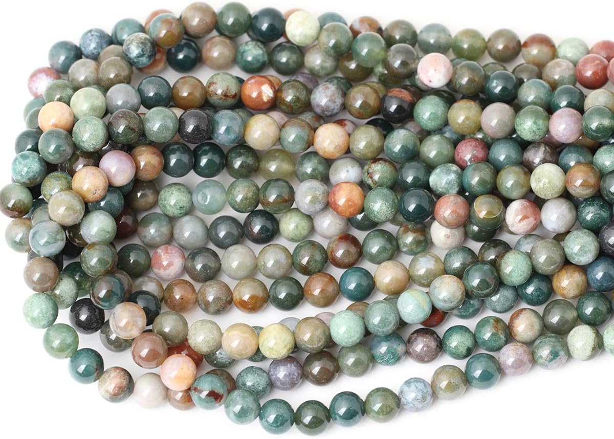 45PCS 8mm Natural Indian Agate Gemstone Round Loose Beads for Jewelry Making DIY 1 Strand 15" image 3