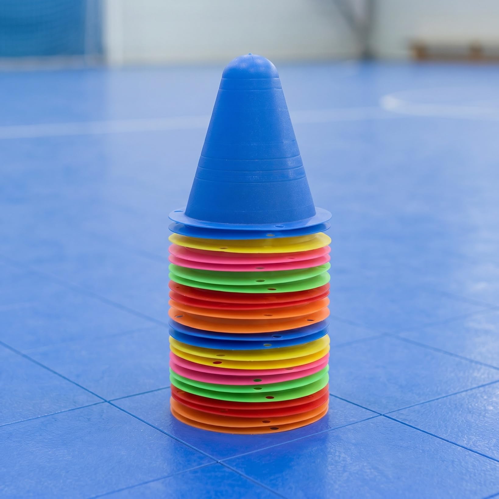 POPETPOP 12 PièCes CôNes D'Agilité Empilables Plastiques LéGers pour Enfants Mini CôNes De Football Et Patinage Roller Exercices De DextéRité Et EntraîNement Sportif