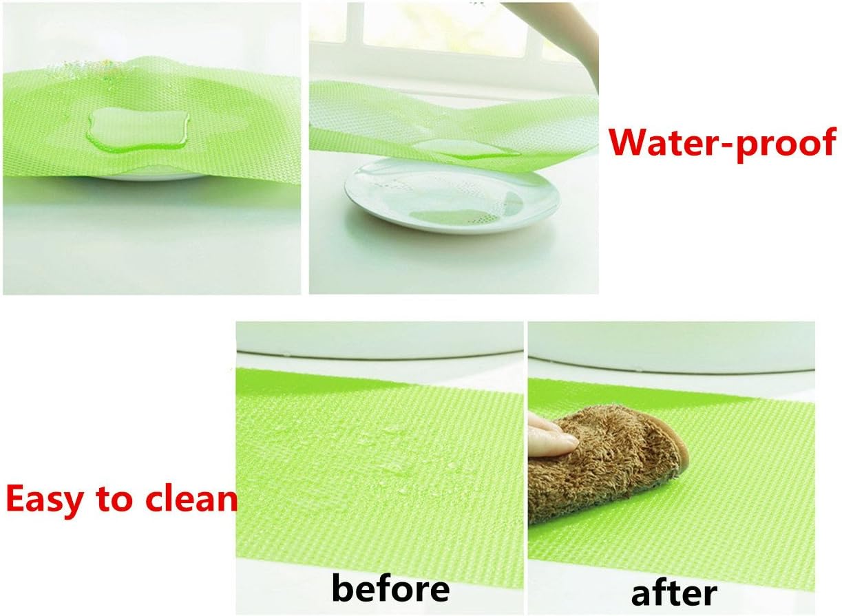 4 Pack Refrigerator Mats, HityTech EVA Refrigerator Liners Washable Can Be Cut Refrigerator Pads Fridge Mats Drawer Table Placemats / Size 17.7" x 11.8" - Random Colors