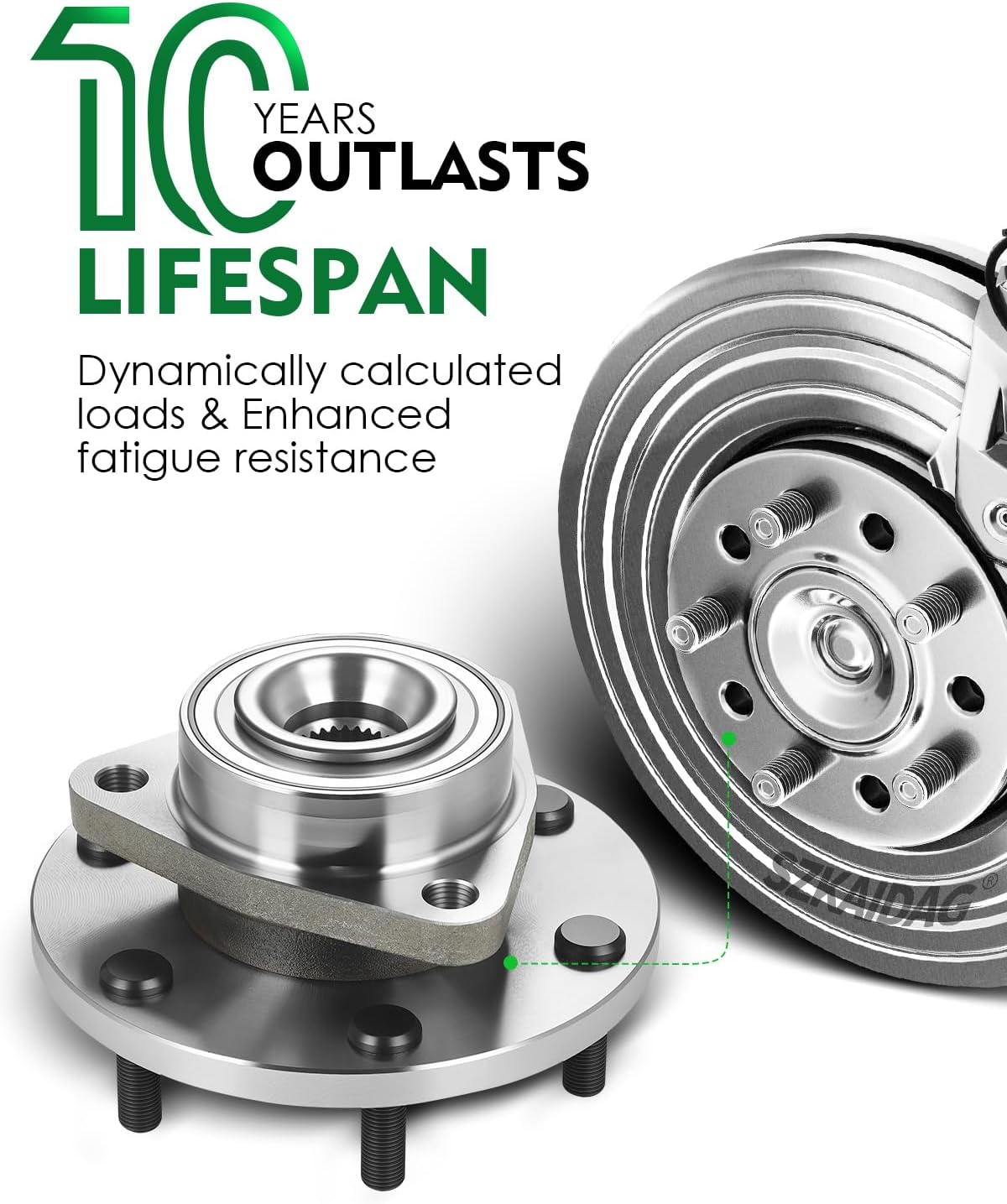 Set of 2 Front Wheel Bearing and Hub Assembly with ABS & 6-Lug Fit for:-Nissan 2008-2012 Armada, 2008-2012 Titan for:-Infiniti 2008-2010 Qx56 OE# 515125 40202ZR40B 40202ZR40A H515125