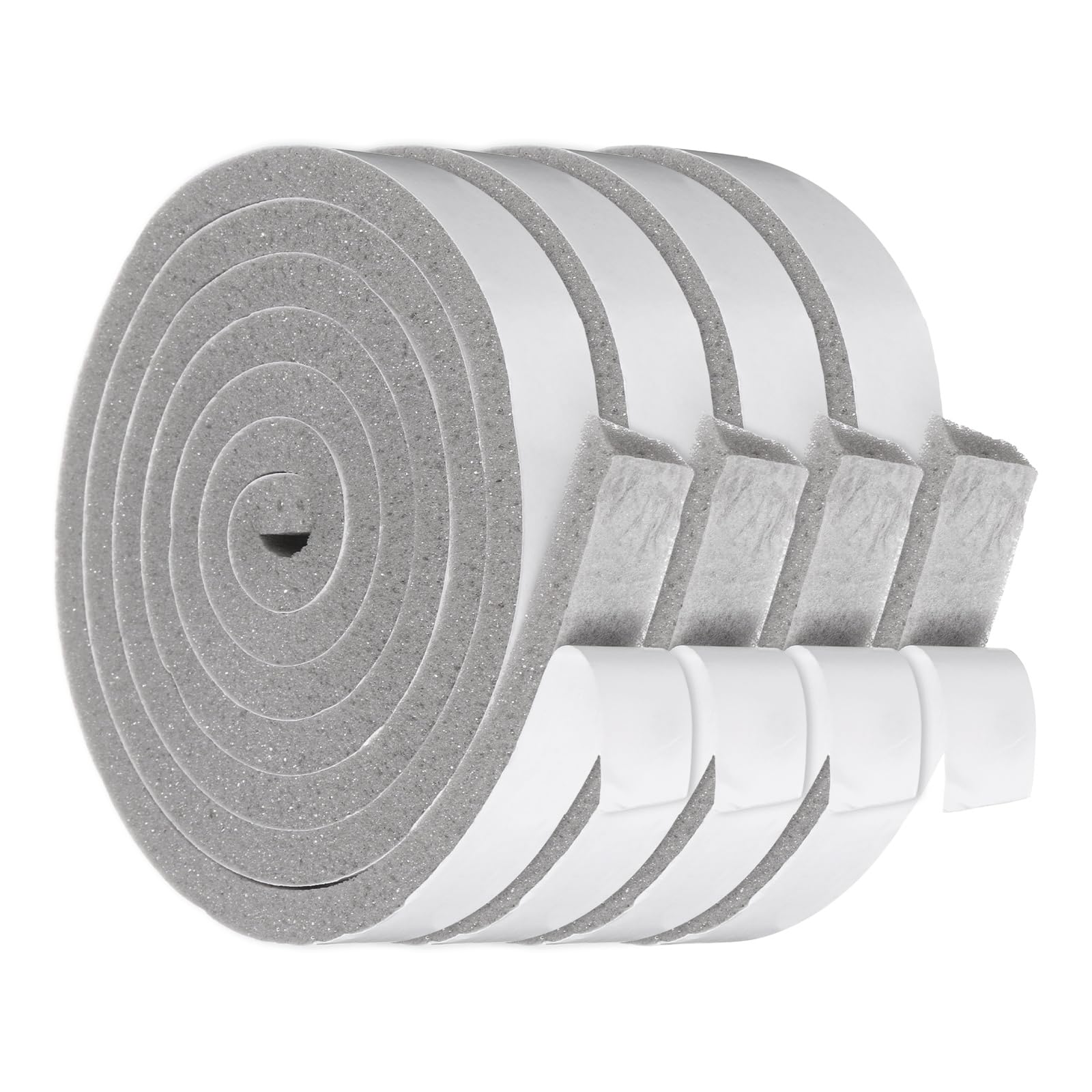 sourcing map 20mmx10mm Foam Weather Stripping, Self Adhesive Door Seal Insulation Strips, Soundproofing Foam Seal Tape for Door/Window, Air Conditioning (2 Meter Total Length in 4 Roll)