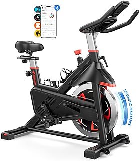 MERACH Cyclette da Casa con Resistenza Magnetica, Bicicletta da Appartamento Silenziosa con Sella Confortevole Migliorata, Schermo LCD, Supporto Tablet, App Esclusiva, Ideale per Training Aerobico