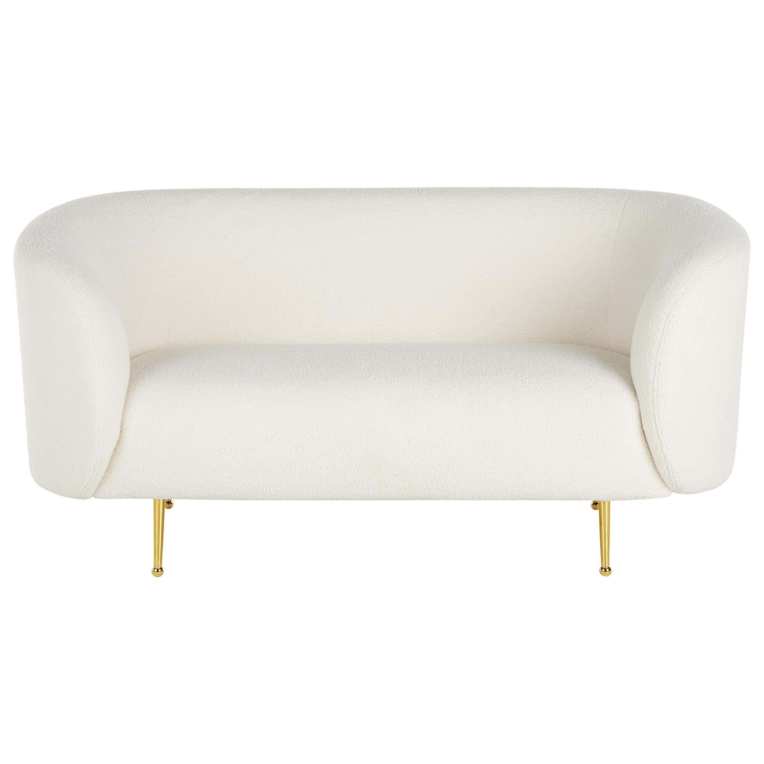 Sofa Set Sitzgruppe im Art-Déco-Stil mit Sessel Bouclé 6-Sitzer weiß Loen