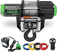 Vista 1 de Cabrestante Eléctrico Impermeable de 4500 lb 12V, Cabrestante ATV/UTV con Cable de Acero con Control Remoto Inalámbrico y Guía de Rodillos
