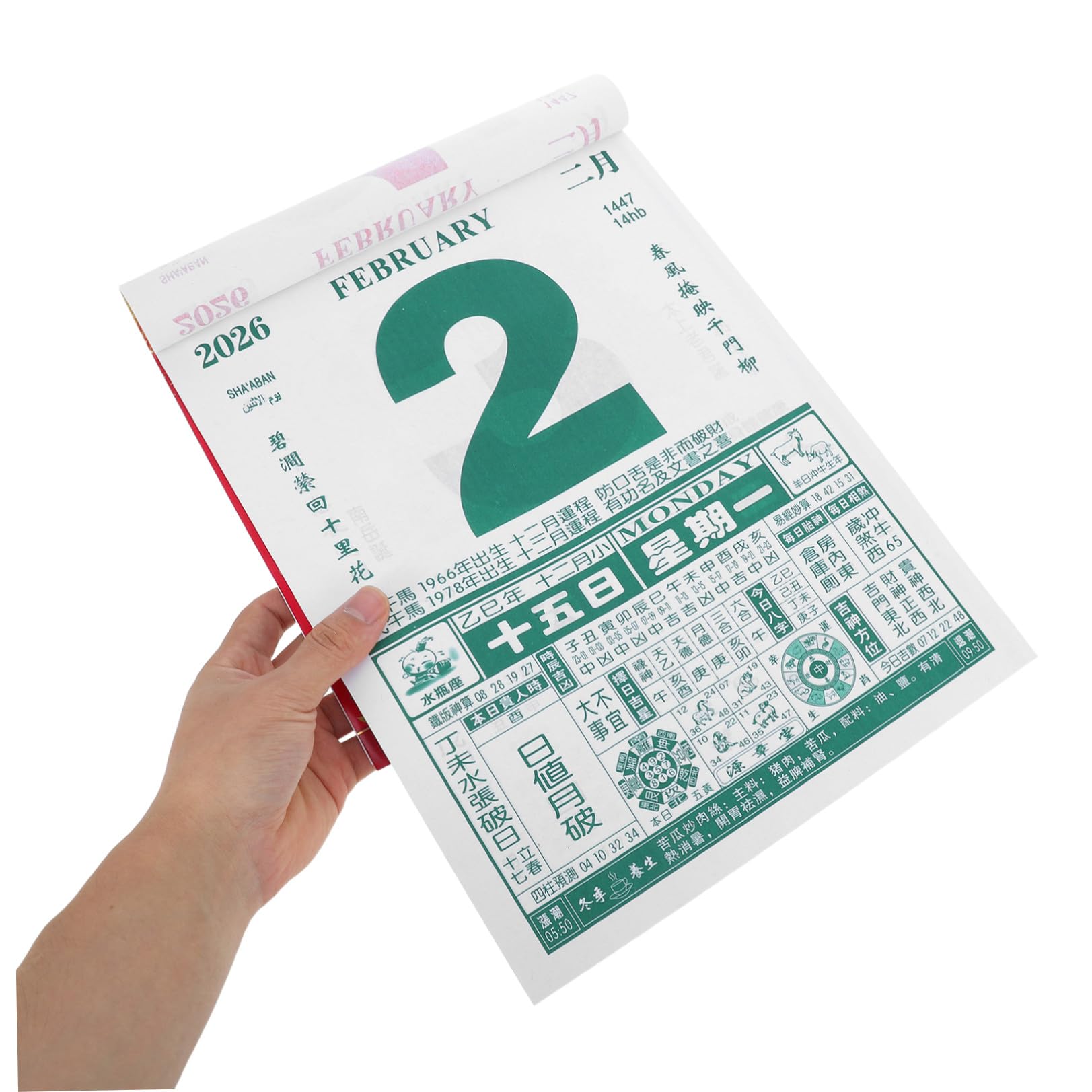 Calendario Desprendible de 2026 en Papel Año Pared del Caballo