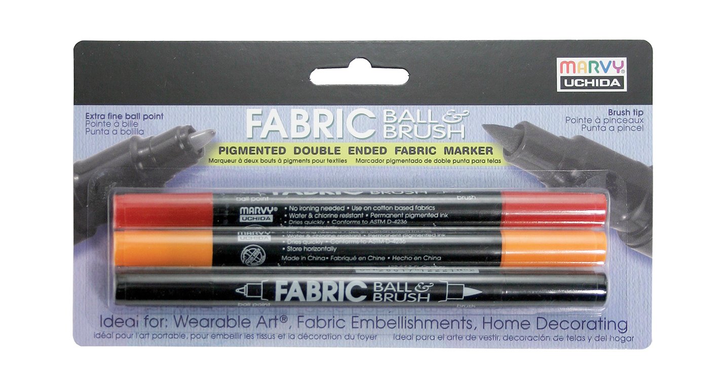 Uchida 122-3A Fabric Ball and Brush Marker, Set of 3