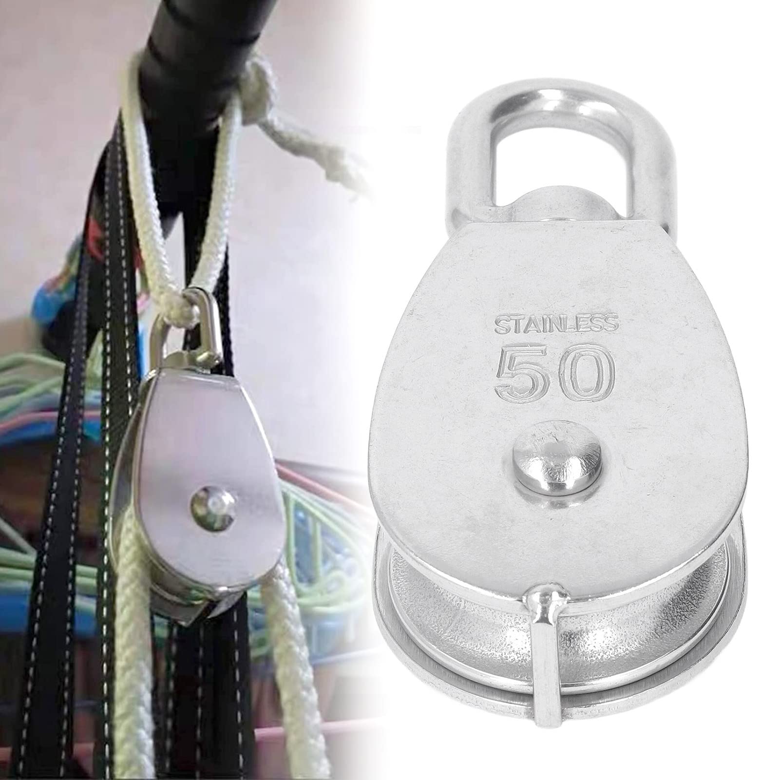 Pulley Block Set, Wide Application Pulley Block 360° Rotation 3Pcs Fine Workmanship Wear for Machine Loading