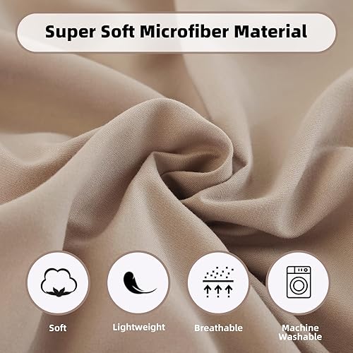 Miniatura 5 de Weigelia - Juego de edredón tamaño matrimonial color taupe de 7 piezas, cama completa en una bolsa, cómodos y ligeros edredones tamaño matrimonial