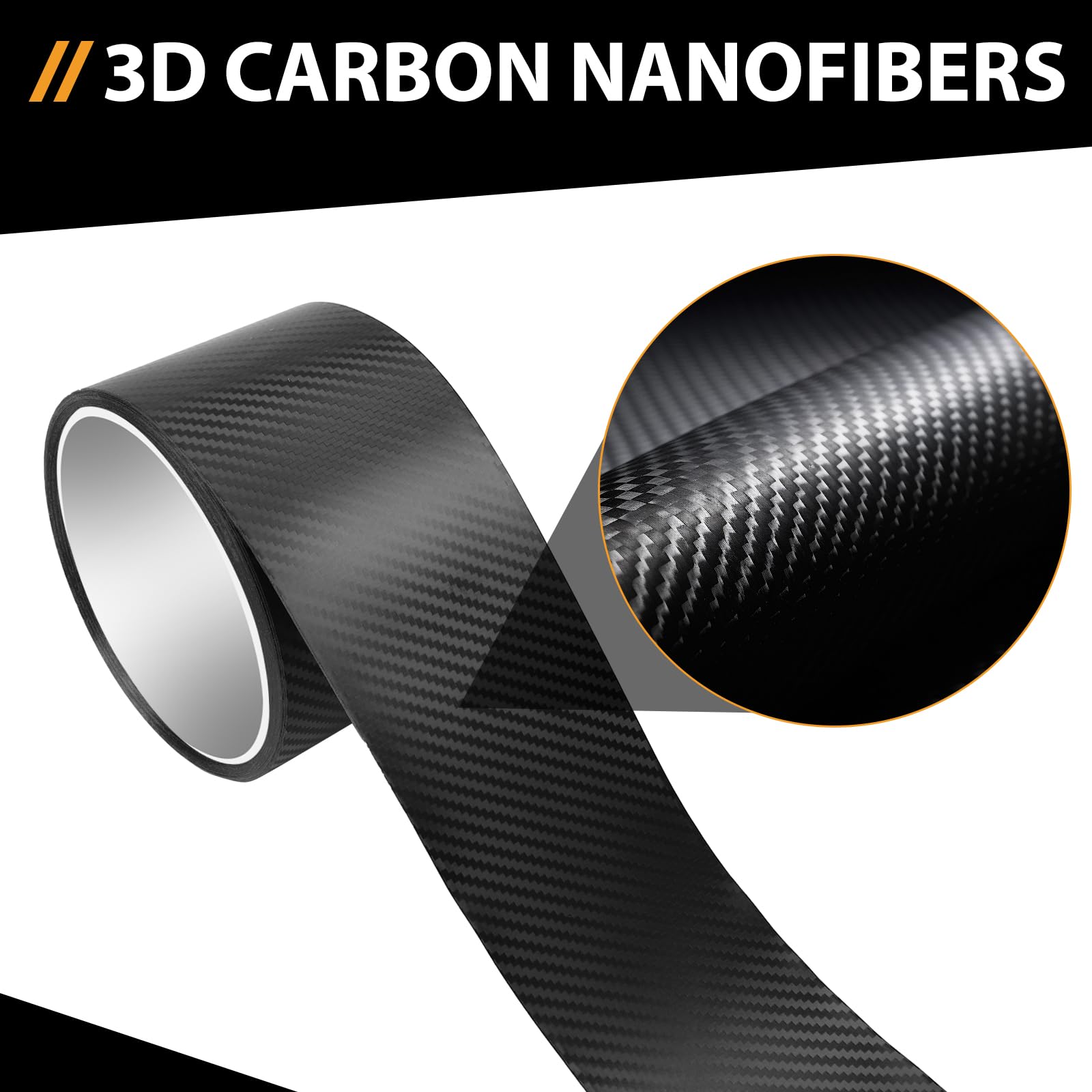 Pellicola protettiva in carbonio, vinile 3D, autoadesiva, con raschietto in plastica, colore nero, per auto, battitacchi, bicicletta, moto (10 cm x 300