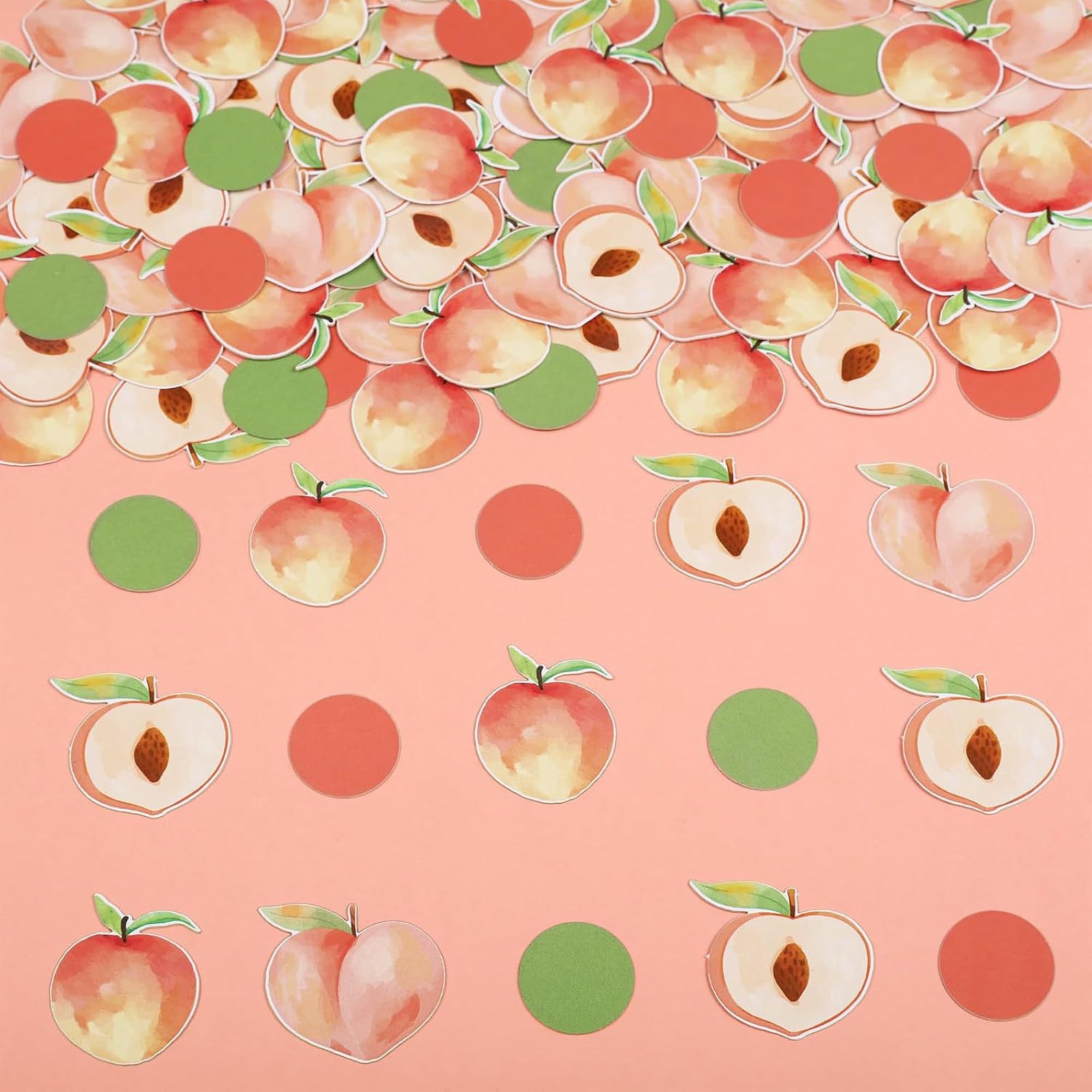 100 Stück Pfirsiche Konfetti Tischdeko Konfetti für Sommer Obst Thema Baby Dusche Geburtstag Party Dekorationen Rosa