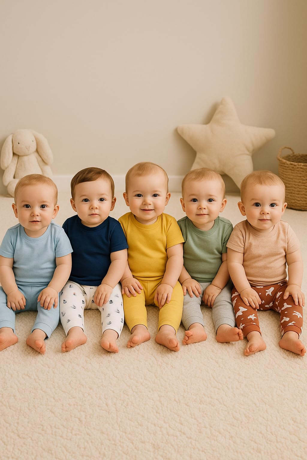 TuddyBuddy Girl's Cotton Sleepwear Pyjama Combo (0-1 Months-Newborn, Pack of 5 Pyjamas - Boys - Printed Assorted, 5) - Image 5 thumbnail