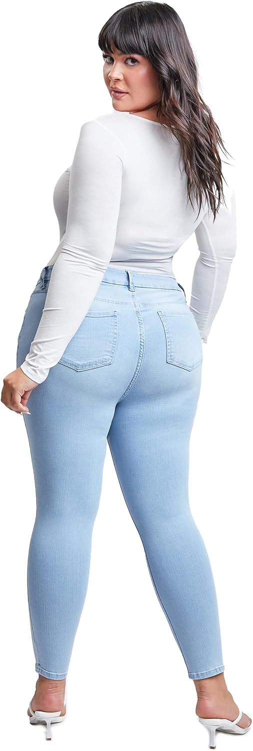 YMI Womens YMI Jeans Women's Plus Size Sustainable Curvy Fit Skinny Jeans - Image 5