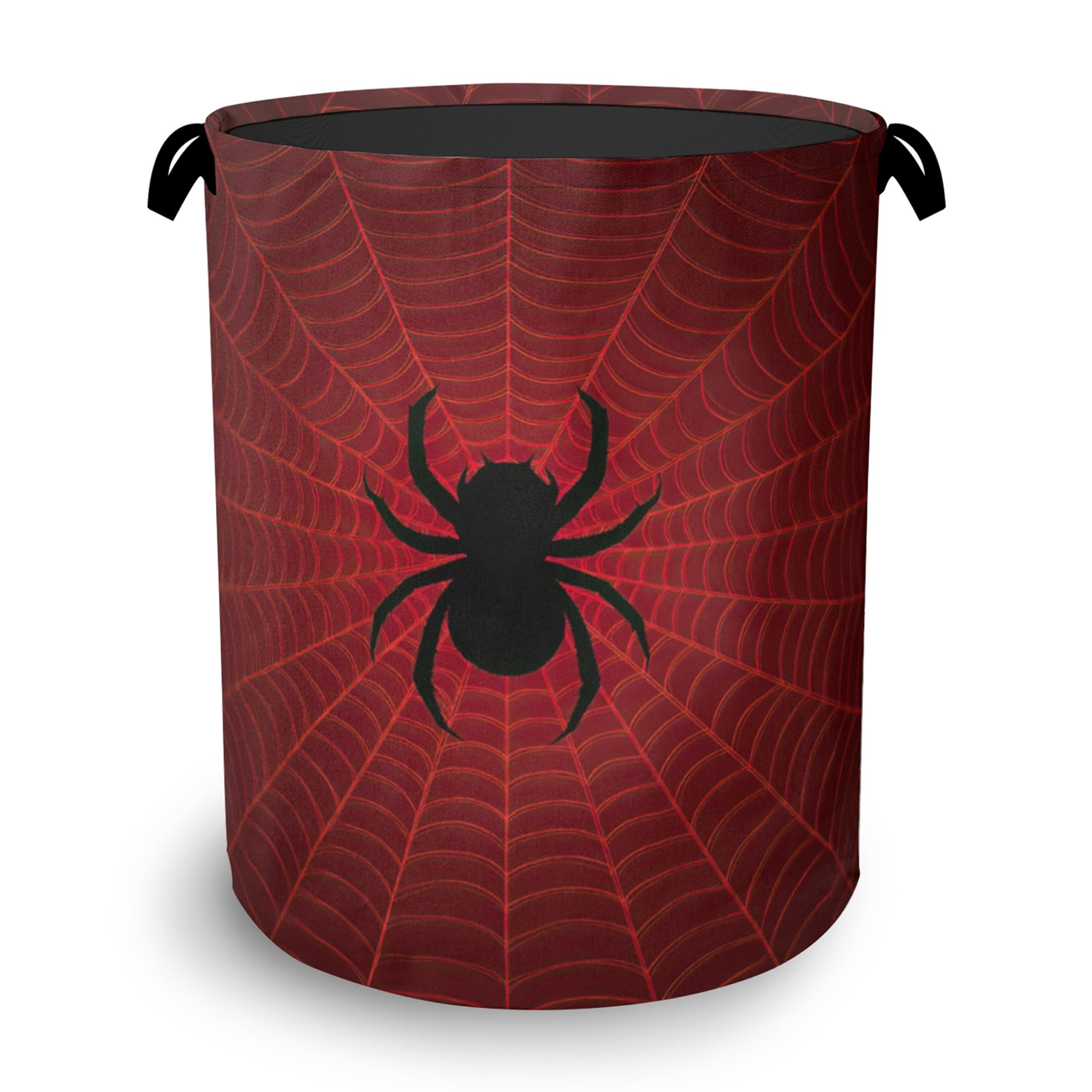 Halloween Spider Web Laundry Hamper,Dirty Clothes Laundry Basket with Handles Waterproof Oxford Cloth Storage Basket for College Dorms Bathroom Bedroom 16" x 20.8"