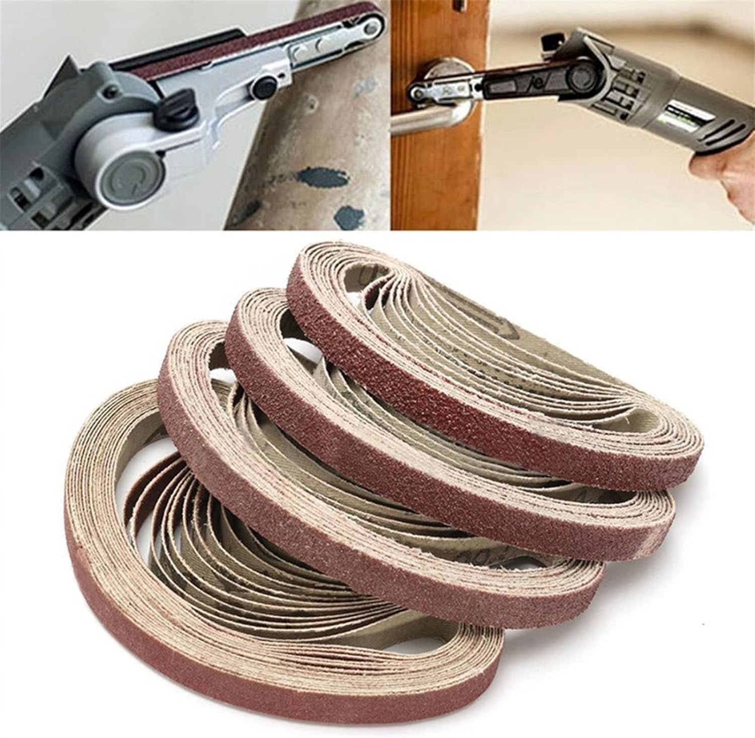 Taśma szlifierska, zestaw taśm szlifierskich, 50 szt. Taśma szlifierska do przenośnych szlifierek Szlifierki 457x13 mm Papiery ścierne Drewno Metal Papier ścierny Materiał ścierny 40-600 Ziarno do szl