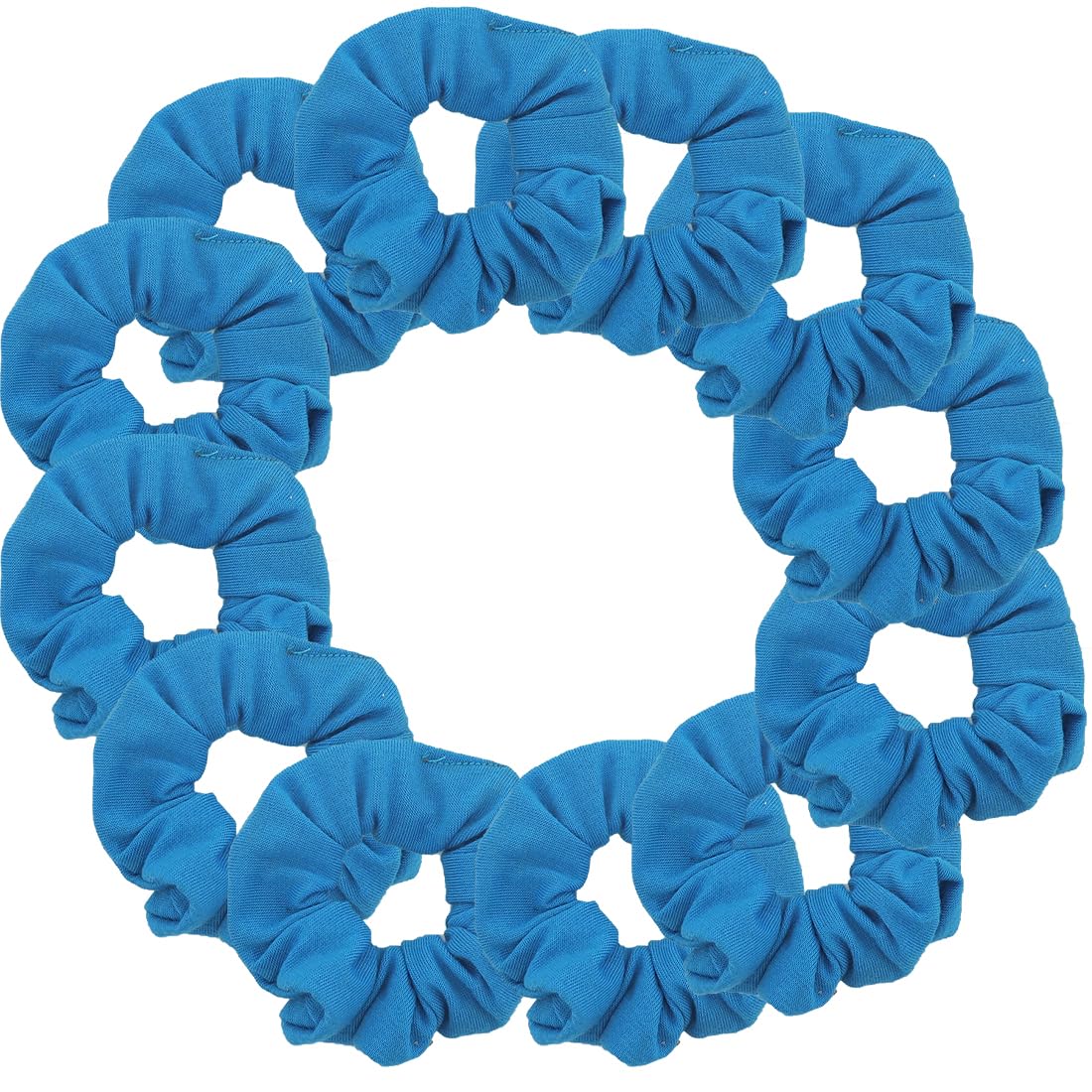 Motique Accessories 12'li Paket Düz Saç Tokası Scrunchies - Mavi