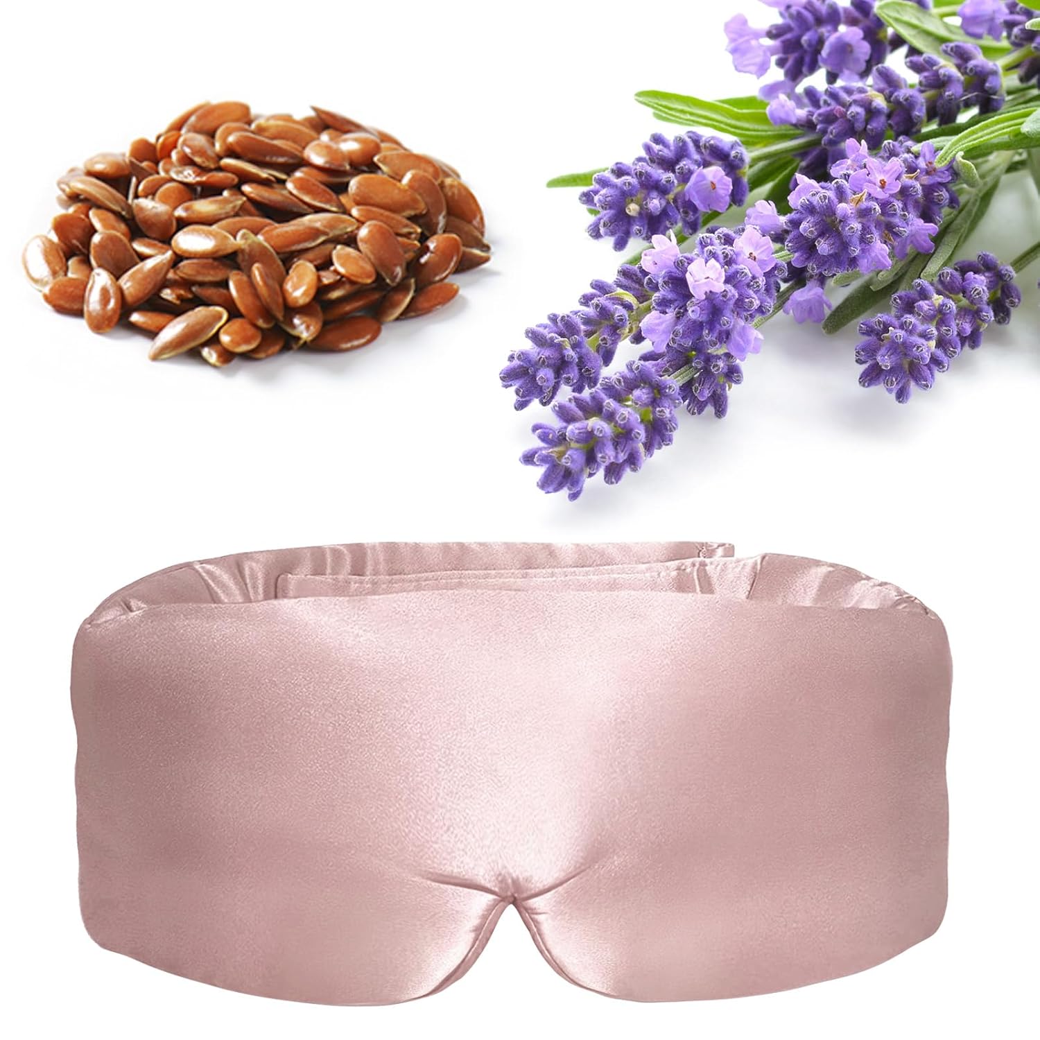 Okaydot Purple Lavender Eye Mask Weighted Sleep Mask for Dry Eyes Microwave Heated Therapy Adjustable Satin Eye Pillow