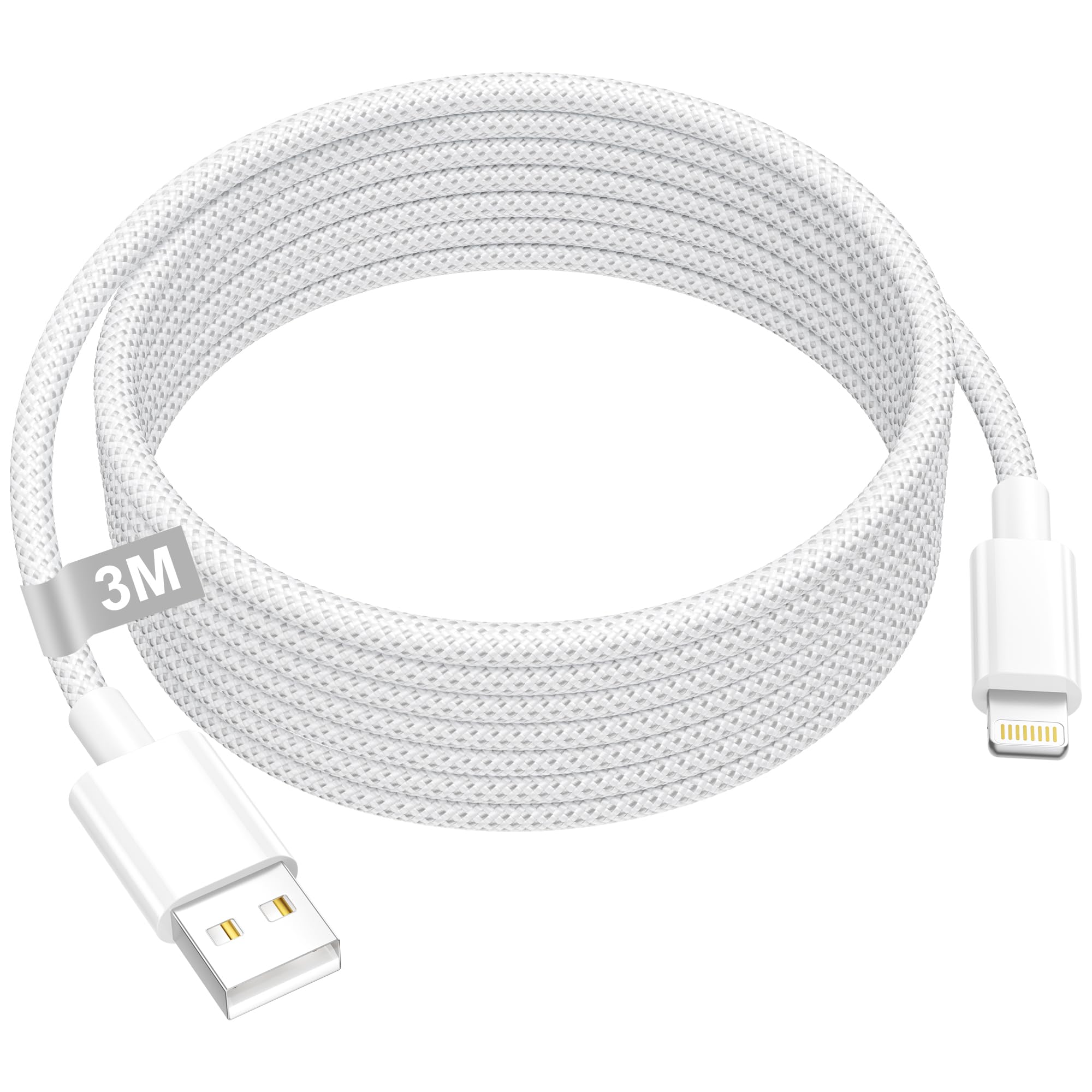 Kabel do iPhone 3m [Apple MFi Certified] Kabel Lightning USB do Lightning Szybkie ładowanie iPhone 2,4A Nylonowy Kabel do ładowania iPhone ładowarka i Phone Kabel do i Phone 14/13/12/11/SE/iPad