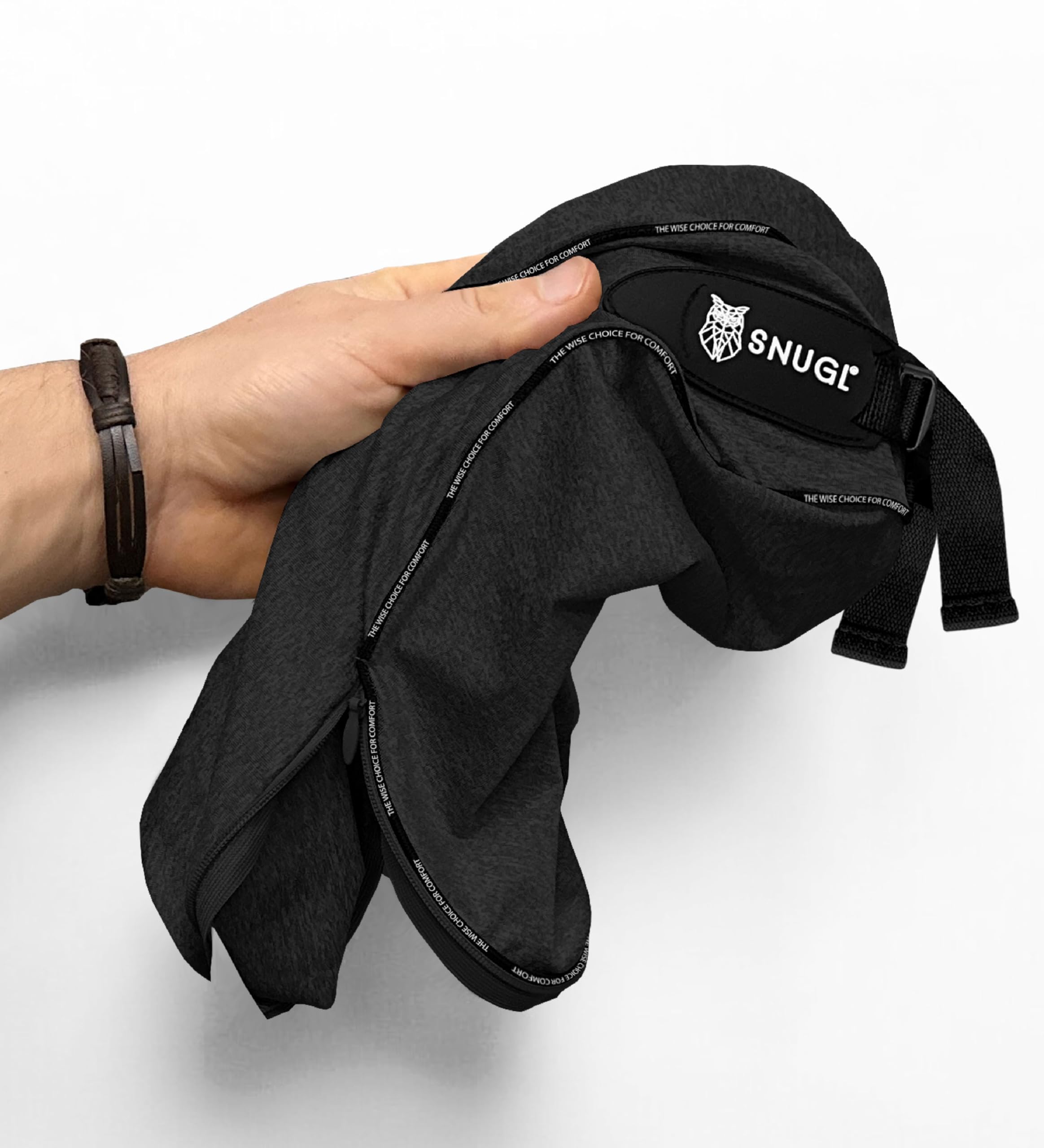 SNUGL Spare Cover in Black | Fits Adult Small Travel Pillow