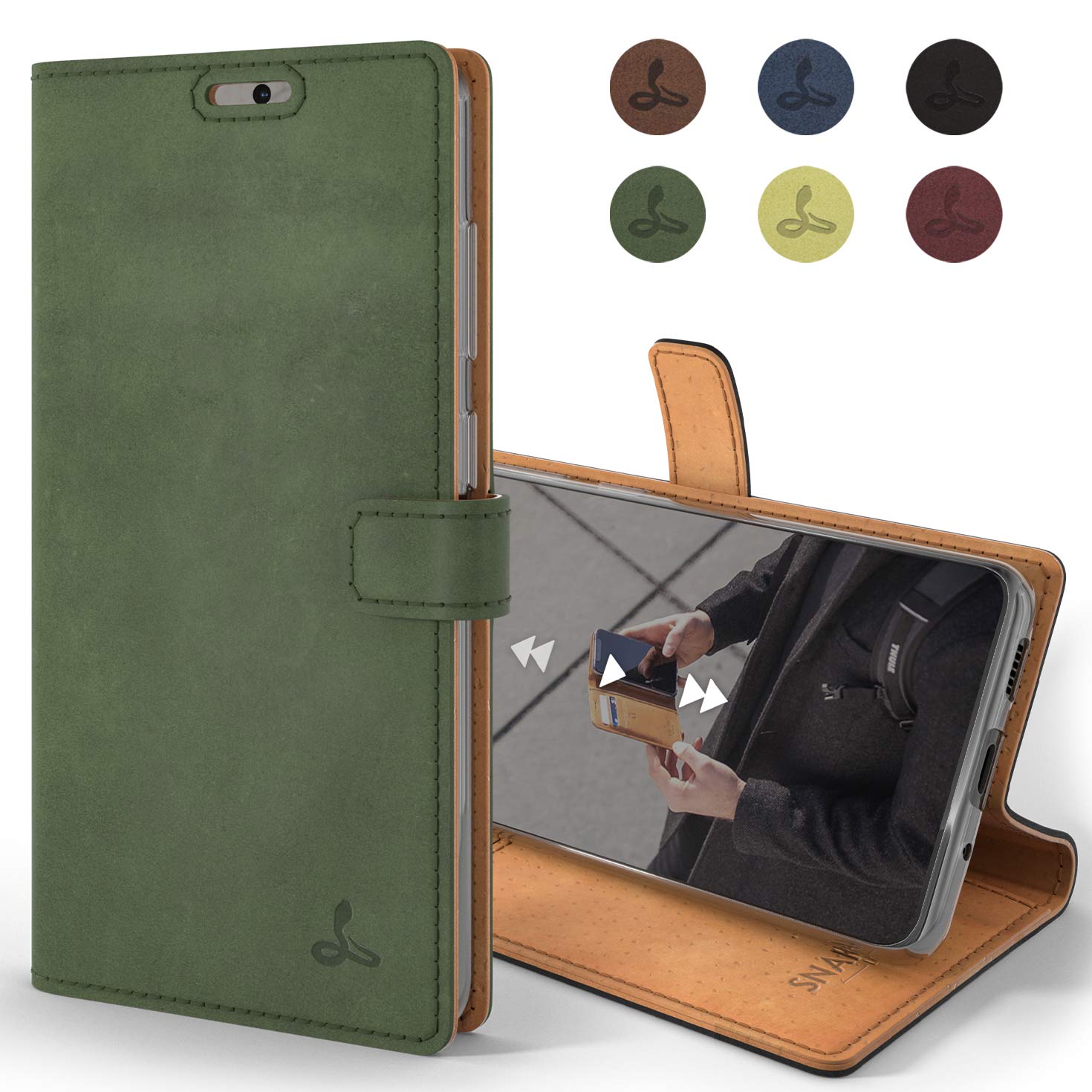 Snakehive Vintage Wallet For Samsung Galaxy S20 Plus Real Leather