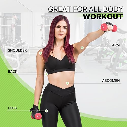 Miniatura 3 de Neoprene Coated Dumbbell Hand Weights Set – 1LB, 2LB, 3LB, 5LB Pairs for Strength Training and Home Workouts, Hex Shape for Stability and Non-Slip