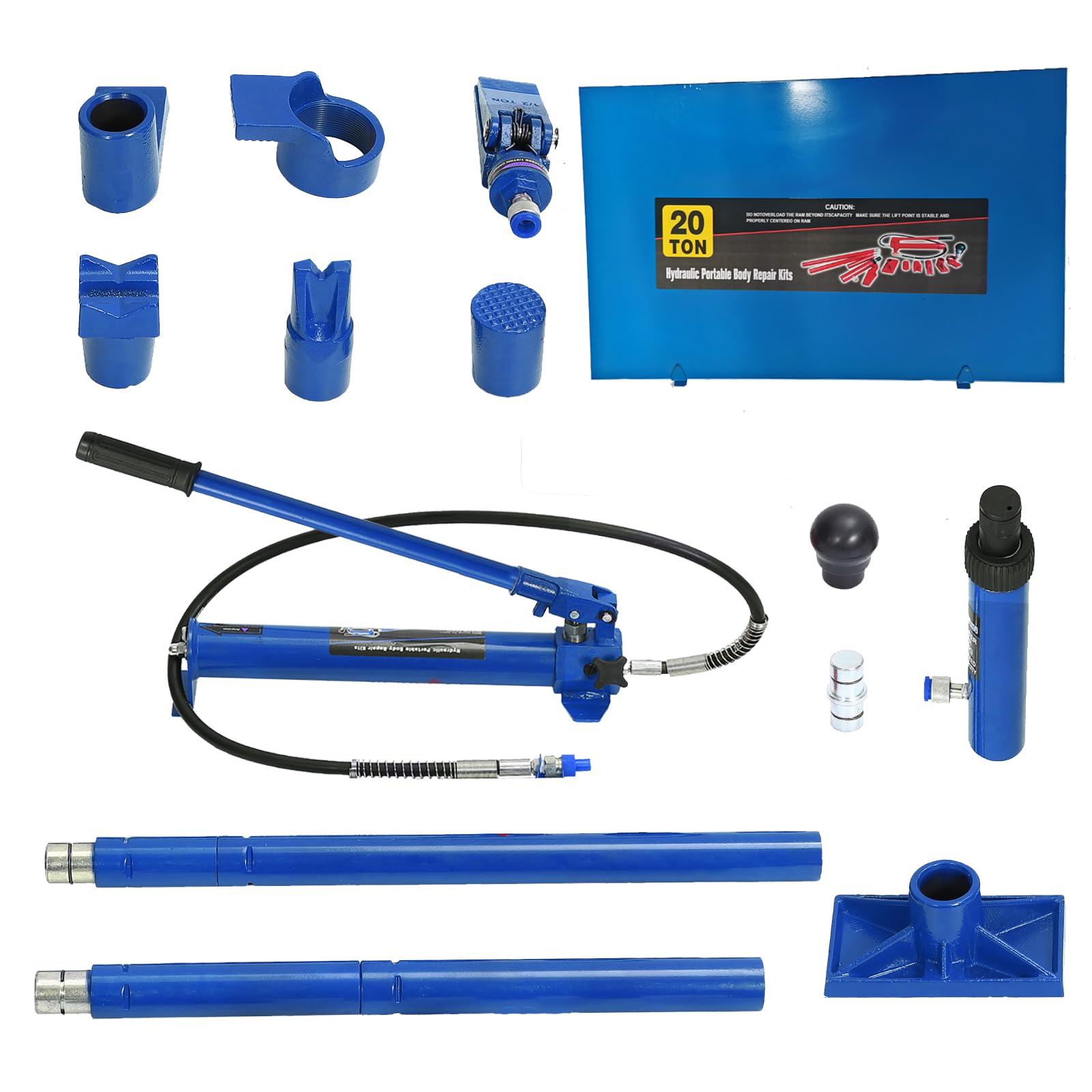 Garvee 20 Ton Porta Power Kit, Heavy Duty Hydraulic Auto Body Frame Repair Kit, Hydraulic Porta Power Set with Portable Storage Case for Cars, Trucks,