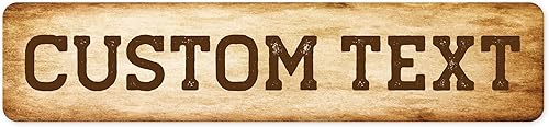 Miniatura 292 de Letrero Personalizado, Letrero de Calle Personalizado, 11 Colores de Fuente, 13 Estilos de Fuente, 4 Opciones de Agujeros, 22 Tamaños, 6x24 Madera