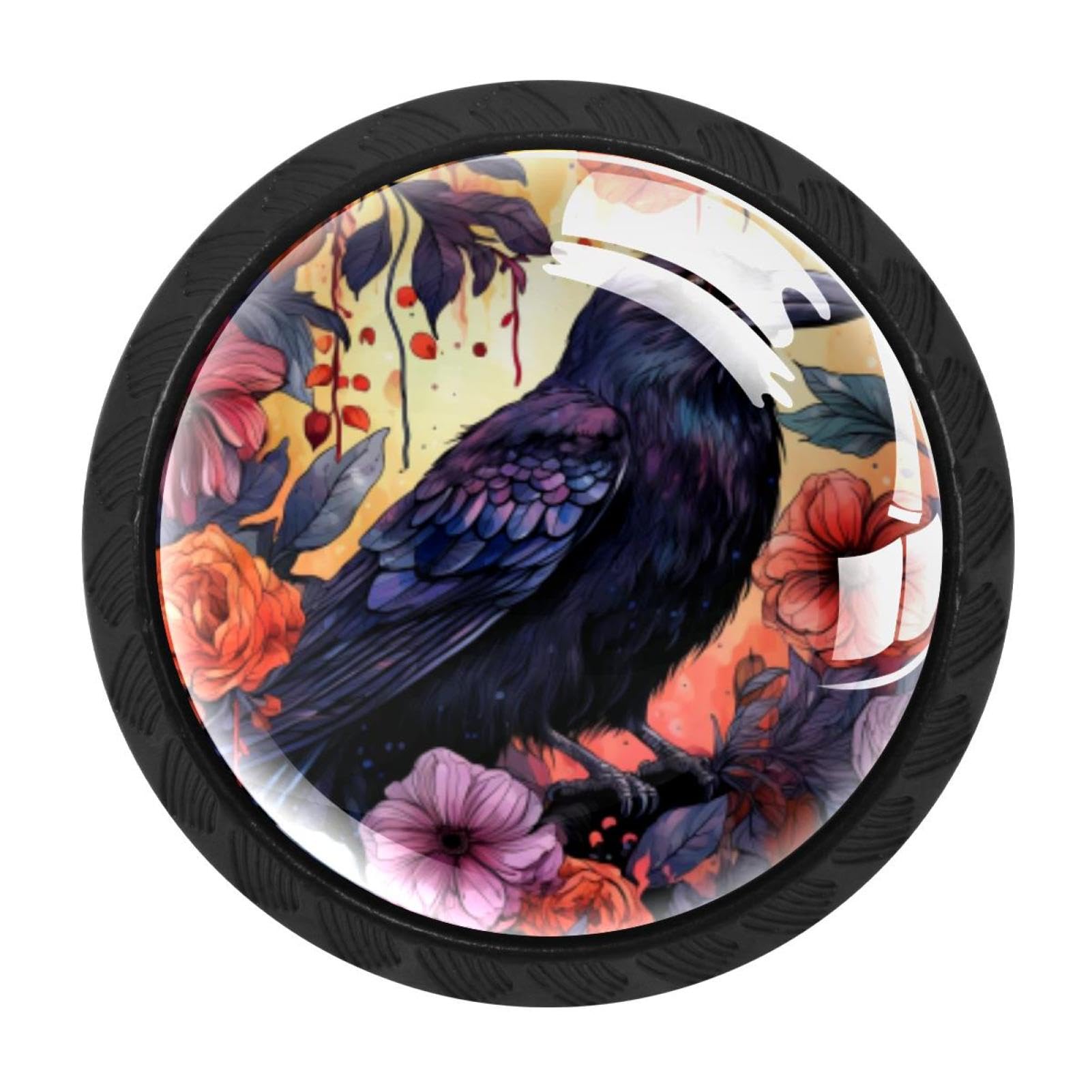 Chenzzzz Multicolored 18 4 Pack Crow Kitchen Cabinet Knobs Drawer Knobs Dresser Knobs Matte Black Zinc Knobs Drawer Pulls Door Knobs Dresser Drawer Handles Knobs For Dresser Drawers