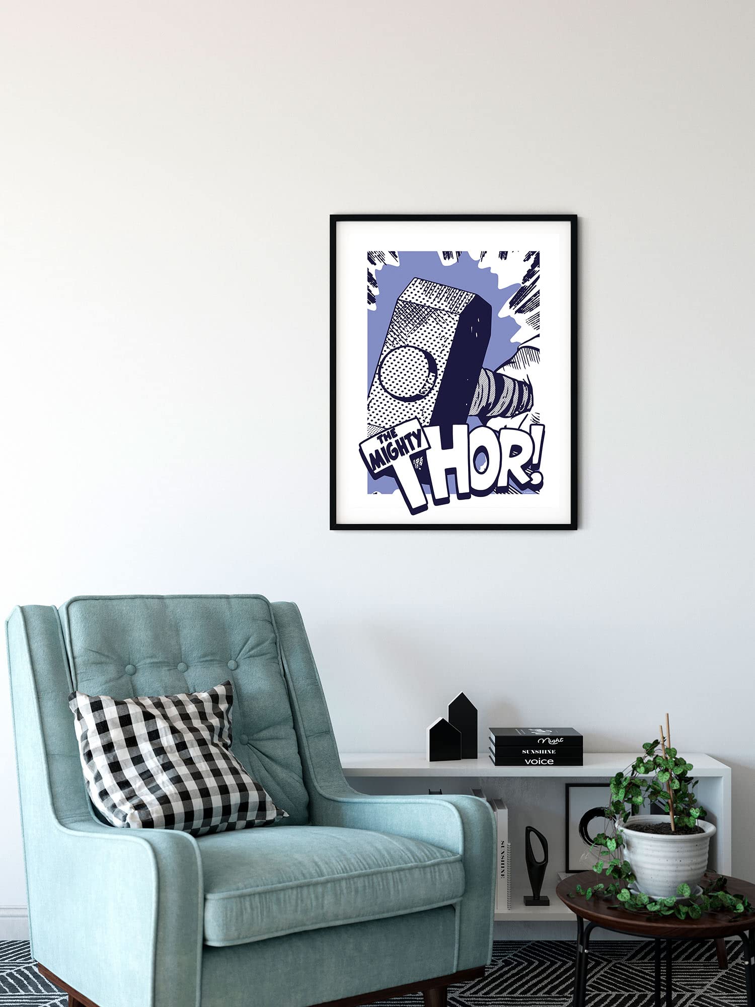 Komar Wall Picture - Thor Mjölnir - Size: 40 x 50 cm - Marvel - Children's Room - Wall Design, Blue, 50L x 40W cm - Image 2