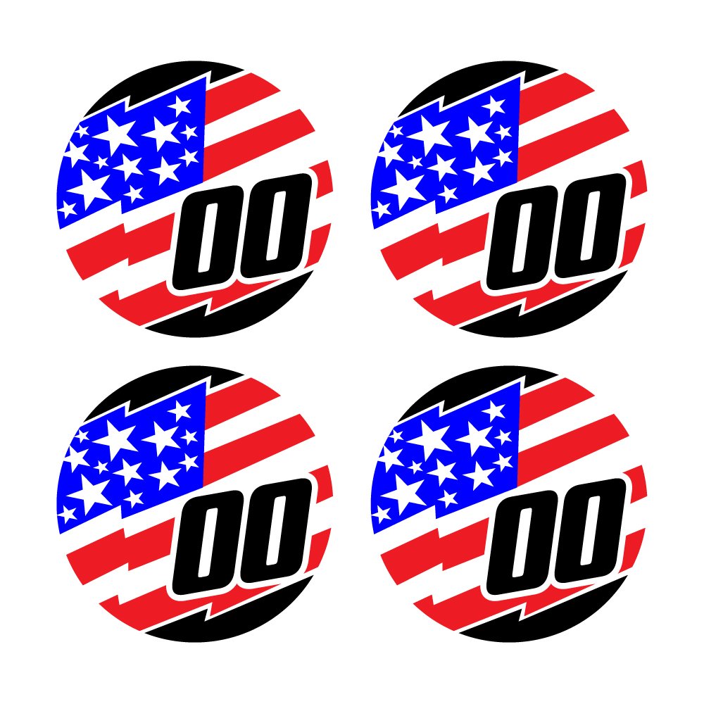 Custom Baseball Bat Decal Set - Jagged USA American Flag Design Bat Knob Sticker