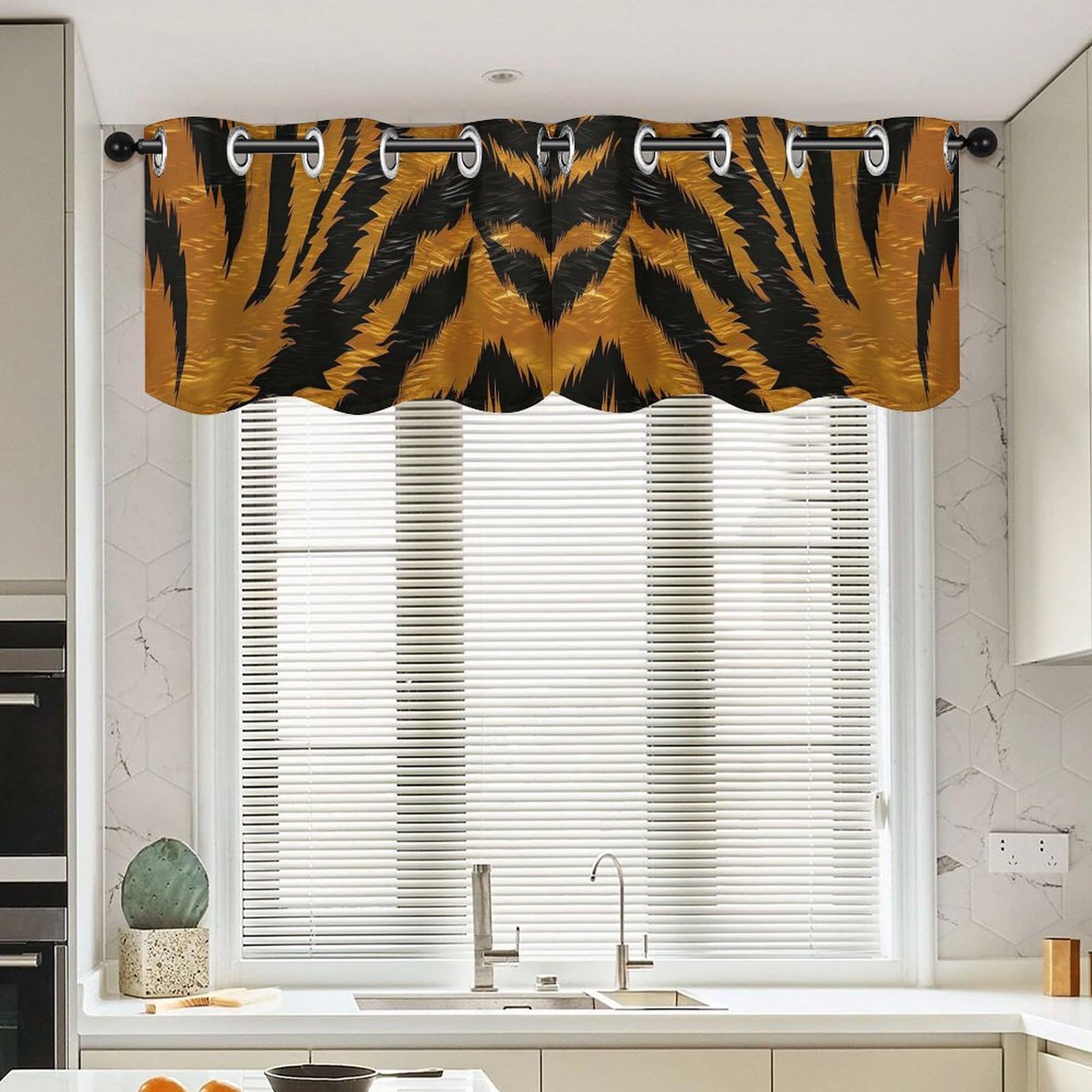 Comprar cenefas asiáticas de tigre para ventanas: decoración elegante de salón y baño