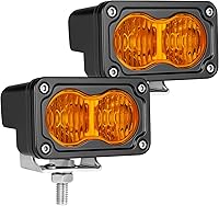 Vista 1 de Cápsulas LED ámbar, 2 unidades de luz de conducción de 40 W y 3 pulgadas, luz antiniebla ámbar, impermeable, para parachoques todoterreno, cubo
