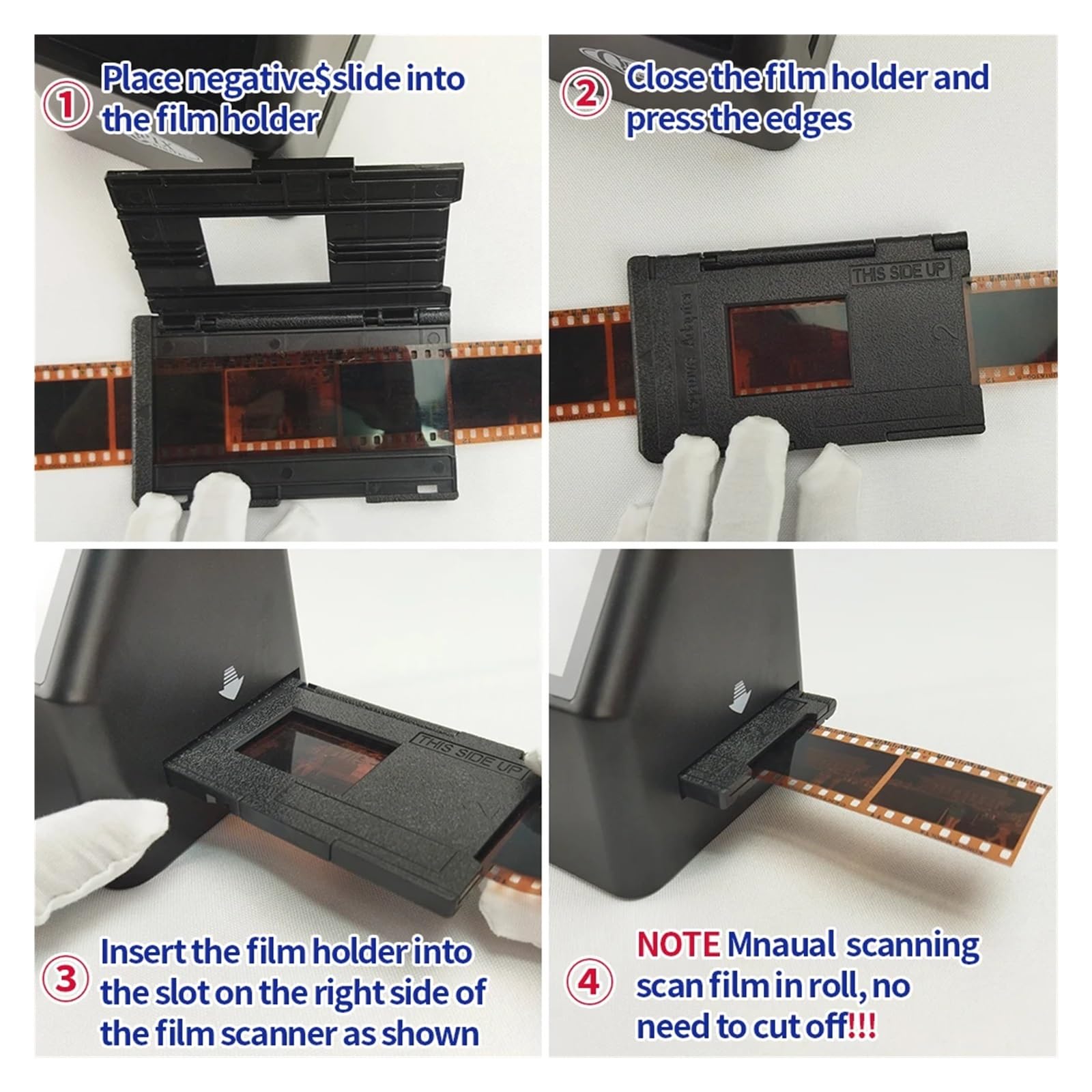 Escáner portátil de película Negativa de 22 MP, conversor de Diapositivas de 35 mm, Visor de imágenes Digitales con Pantalla LCD de 2,4" y Software de edición Integrado.(FS610-white)