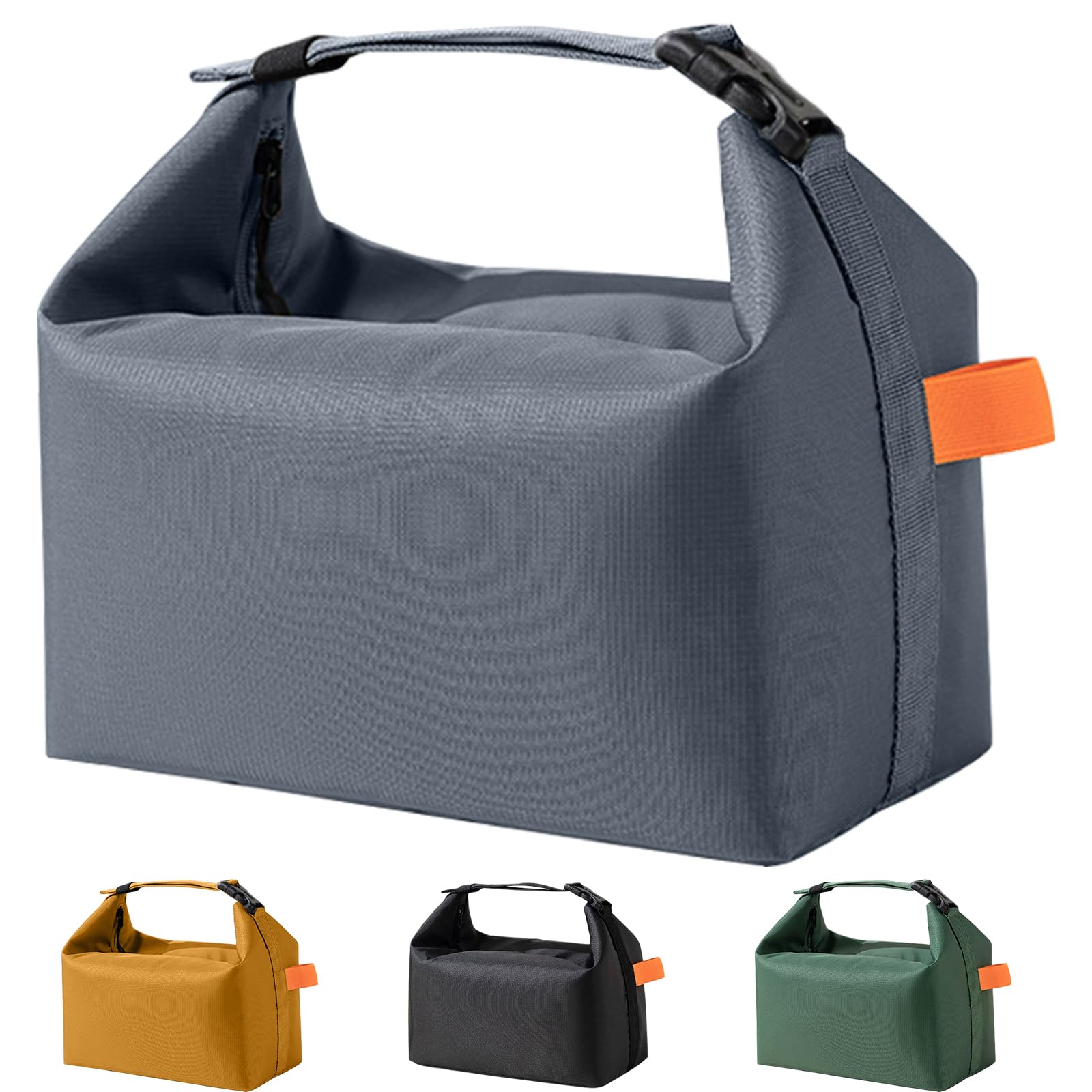 Insulated Lunch Bag for Women Men Kids, Large Capacity Thermal Cooler Box, Reusable Leak-Proof Lunch Tote for Work School Travel (Grey)