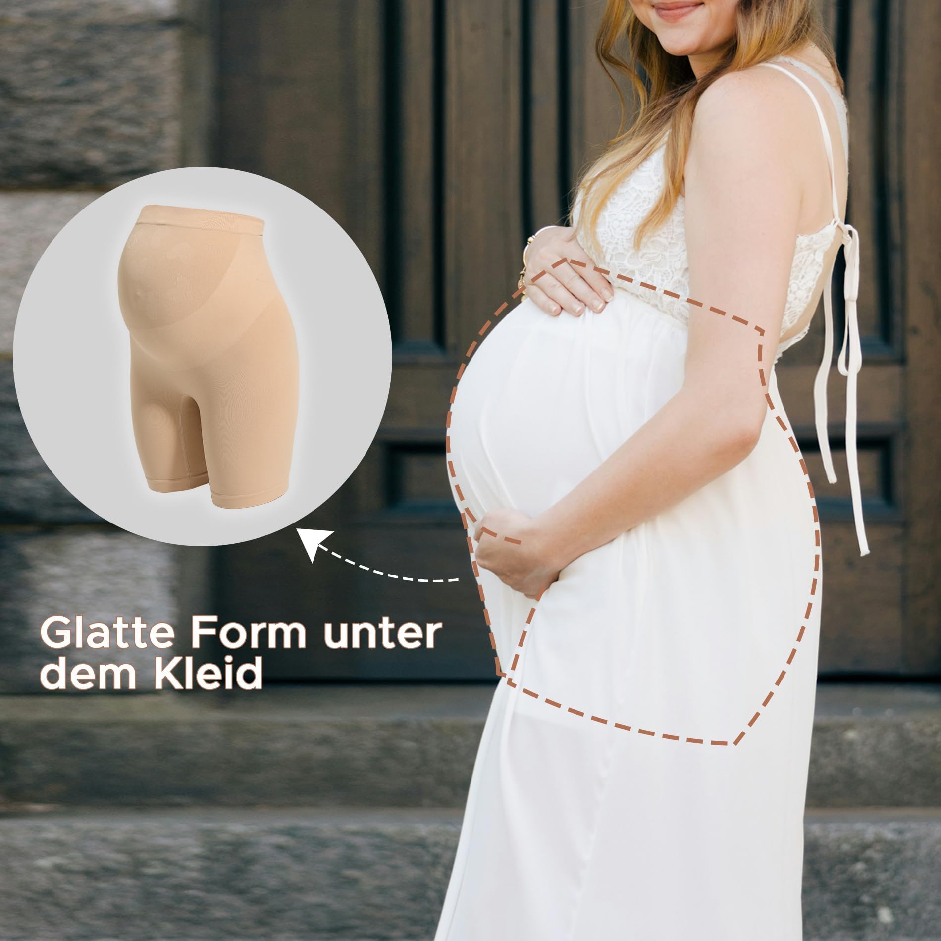 INNERSY Culotte Grossesse Taille Haute Shorty Anti Frottement Cuisse sous Robe Short Maternité - 3