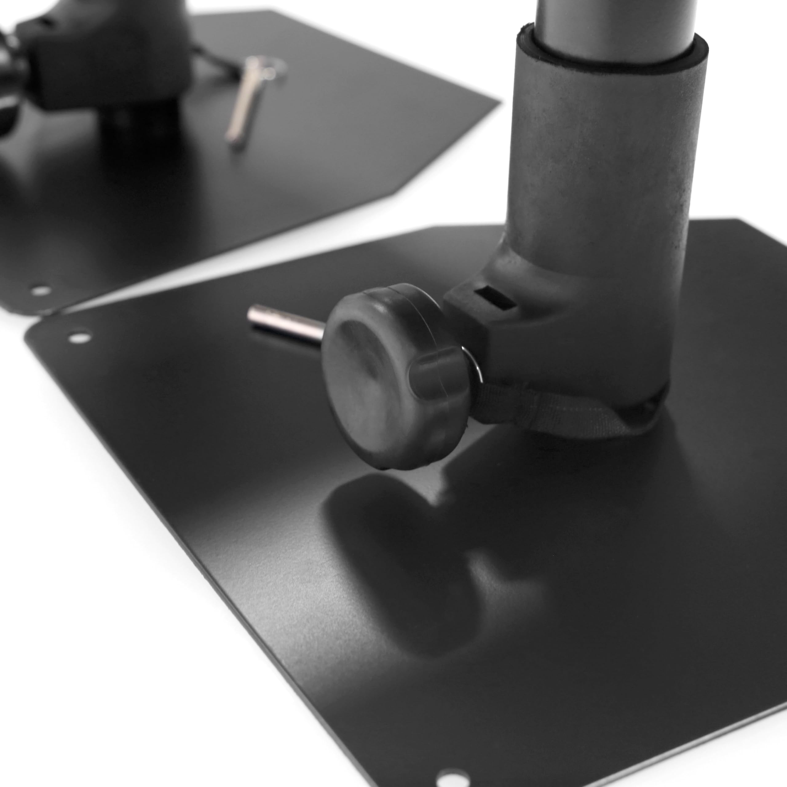 Plugger Studio MS2 Mini Soporte de Mesa Altavoces de monitoreo de Estudio, Sono, Home Cinema o HiFi, Negro. Patas metálicas Ajustables en Altura de 230 a 290 mm. Altavoz de hasta 25 kg. Se Vende por
