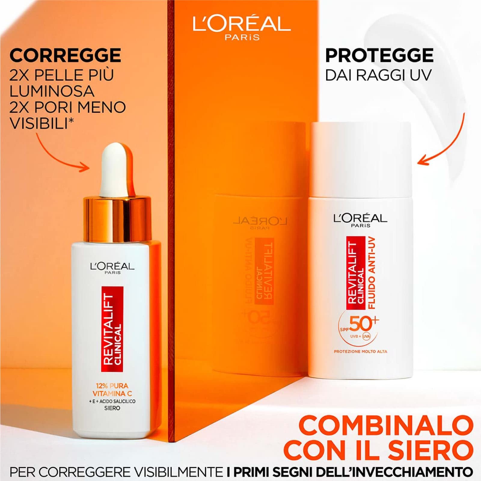 L'Oréal Paris Revitalift Clinical Anti-UV Face Fluid SPF 50+ Sun Protection with Netlock Technology Formula with Vitamin C Antioxidant and Anti-Age Action Ultra Light Texture - Image 3