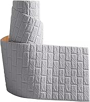 Vista 4 de SOVORM Paneles de pared de ladrillo de 32.8 ft, papel tapiz de espuma 3D blanco para despegar y pegar para dormitorio, sala de estar y decoración