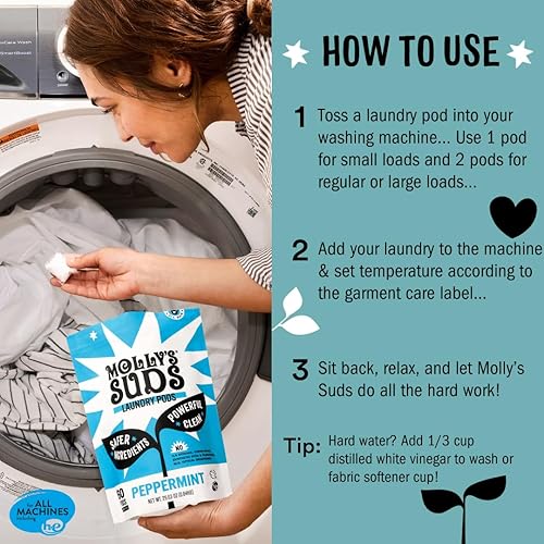 Miniatura 6 de Molly's Suds Cápsulas de detergente para ropa  Detergente limpio para pieles sensibles  Ultra concentrado y combate las manchas  Sin perfume - 60