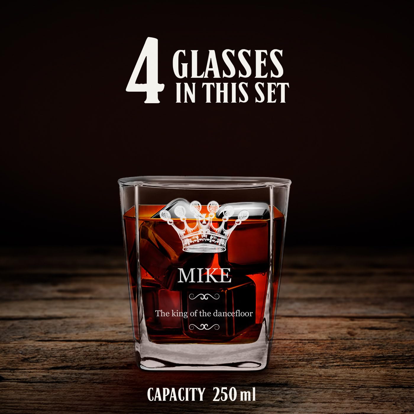 Aazon.co | Averton Whiskey Decanter Set With 2 Glasses For An - Personalized Liquor - View #7
