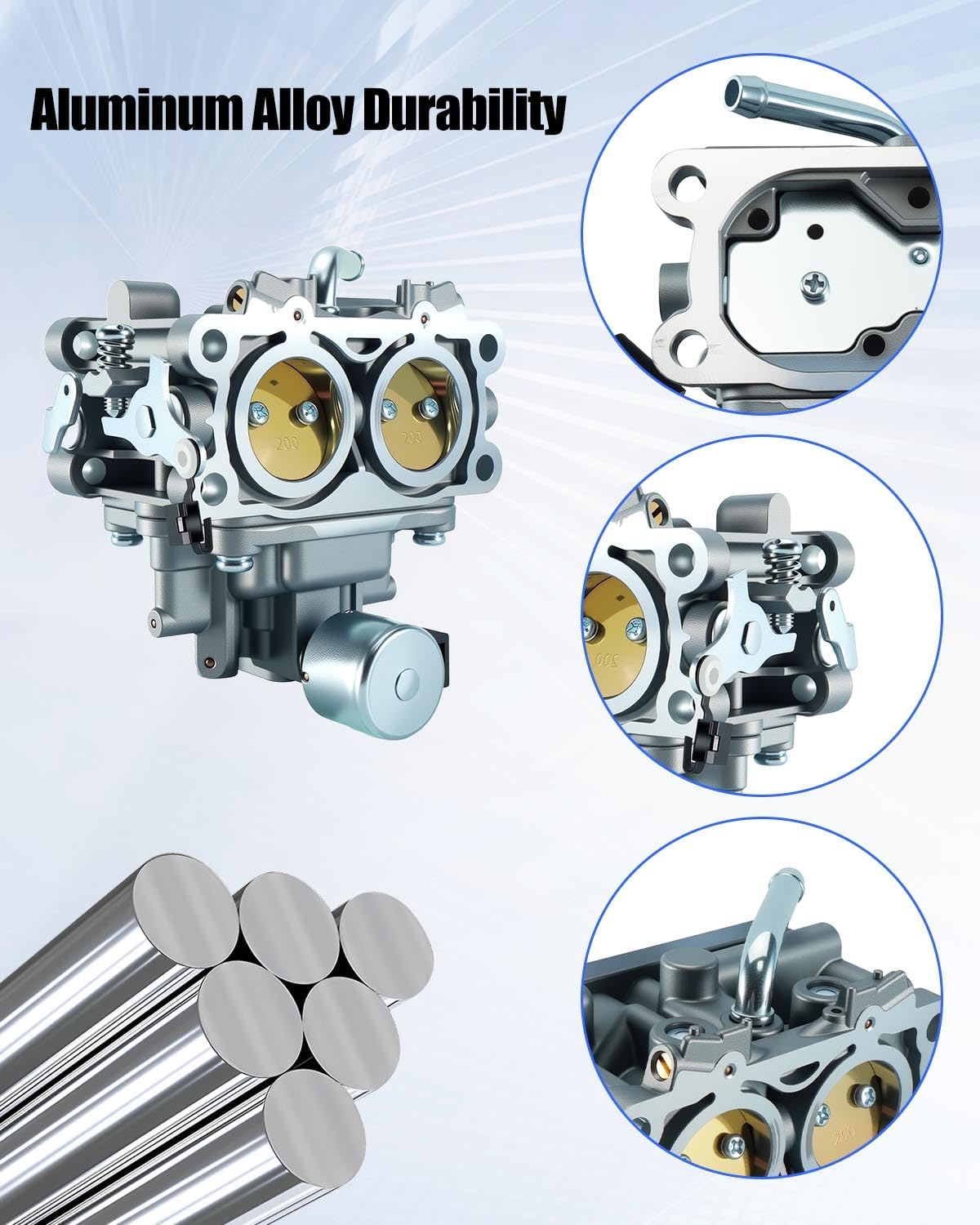 Carburetor Fit for B&S 845587 386777 Series Engines, Carb Tune Up Kit with Filter Fuel Pump Spark Plugs