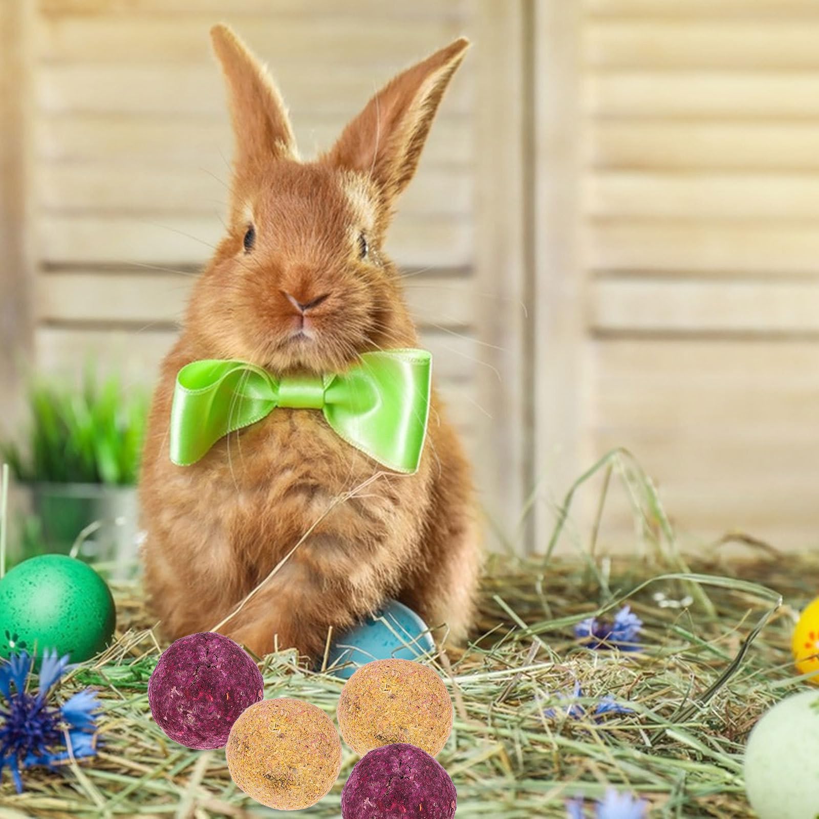 Toyvian Boules à Mâcher Molaire Naturel en Plante Lot de 36 pour Petits Animaux pour Rongeurs, pour Hamster, Cochon d'Inde et Écureuil