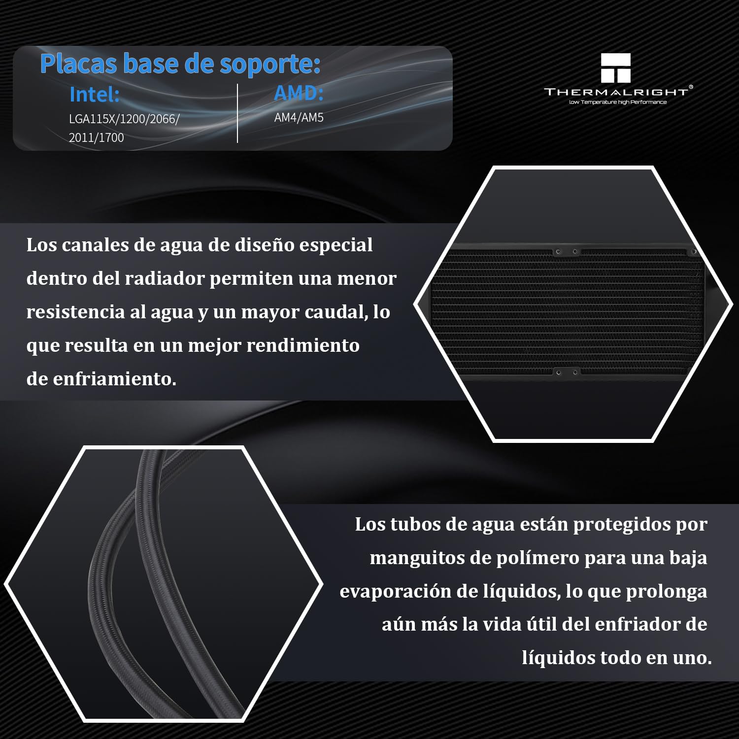 Detailed view of the radiator fins and water tubes, highlighting the polymer protection.